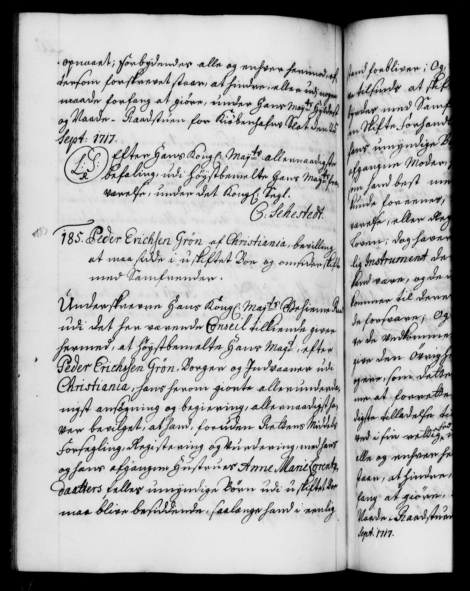 Danske Kanselli 1572-1799, AV/RA-EA-3023/F/Fc/Fca/Fcaa/L0022: Norske registre, 1716-1719, p. 220b