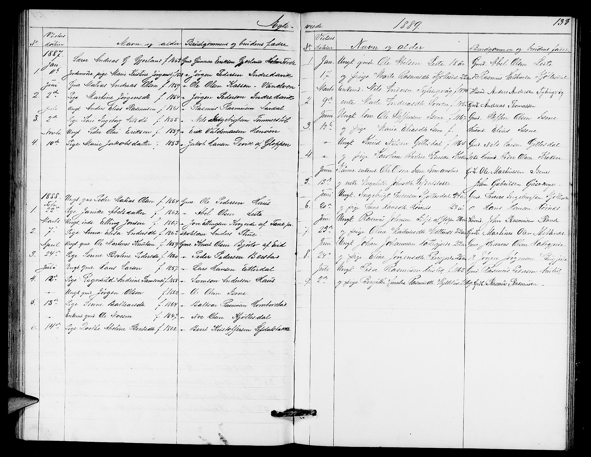 Davik sokneprestembete, AV/SAB-A-79701/H/Hab/Haba/L0001: Parish register (copy) no. A 1, 1866-1889, p. 138