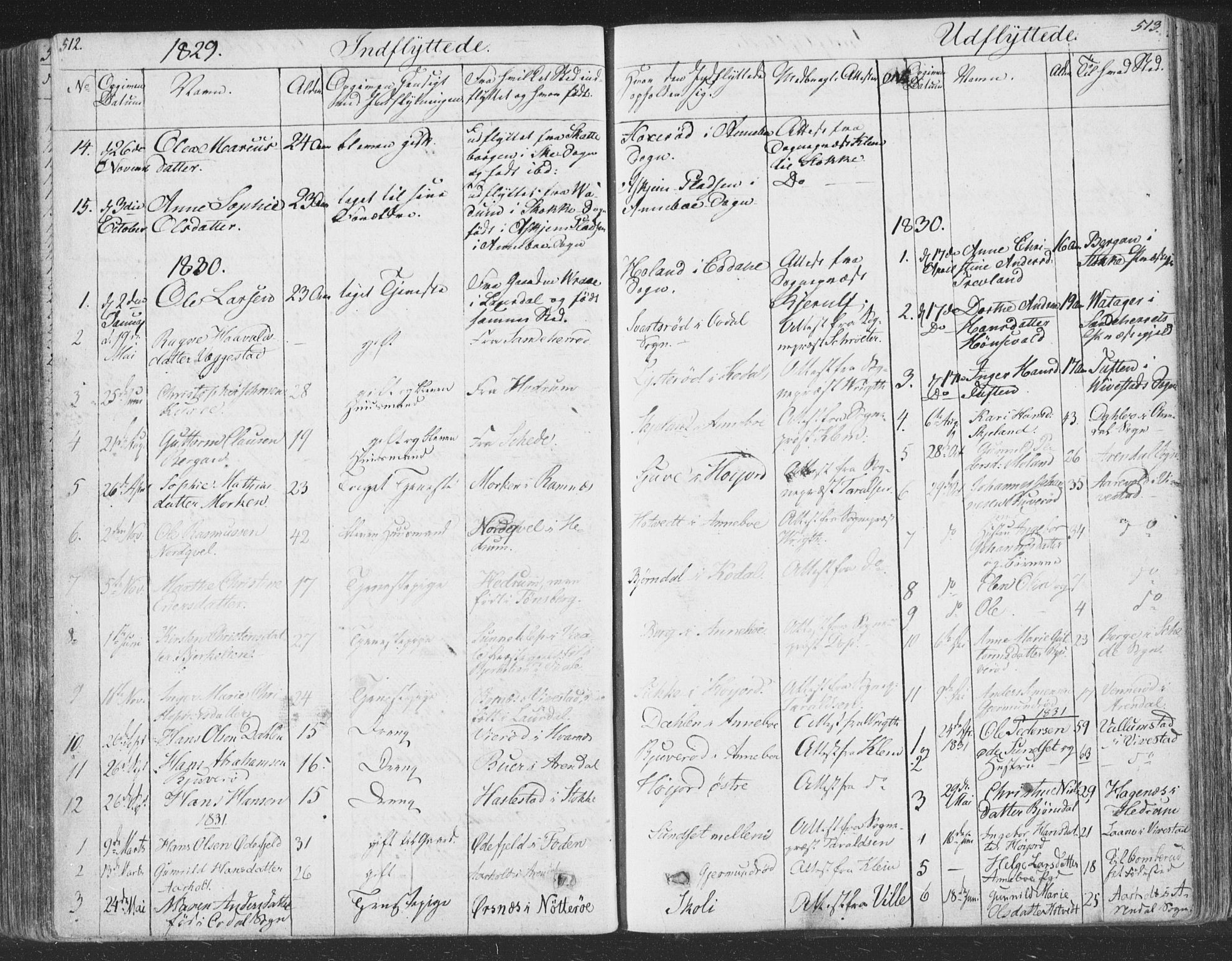 Andebu kirkebøker, AV/SAKO-A-336/F/Fa/L0004: Parish register (official) no. 4, 1829-1856, p. 512-513