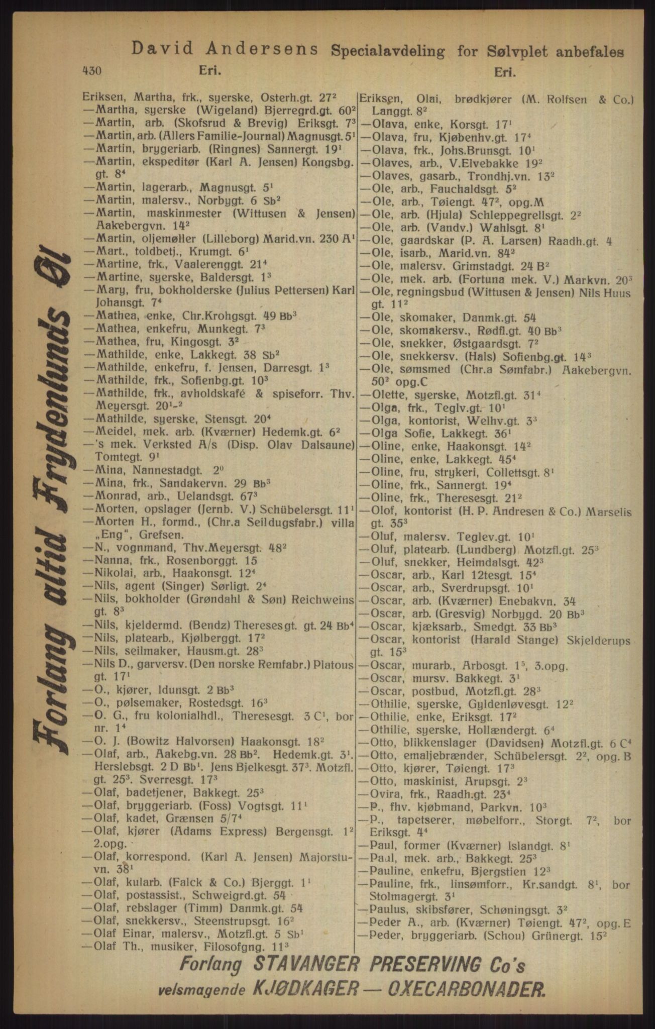 Kristiania/Oslo adressebok, PUBL/-, 1915, p. 430