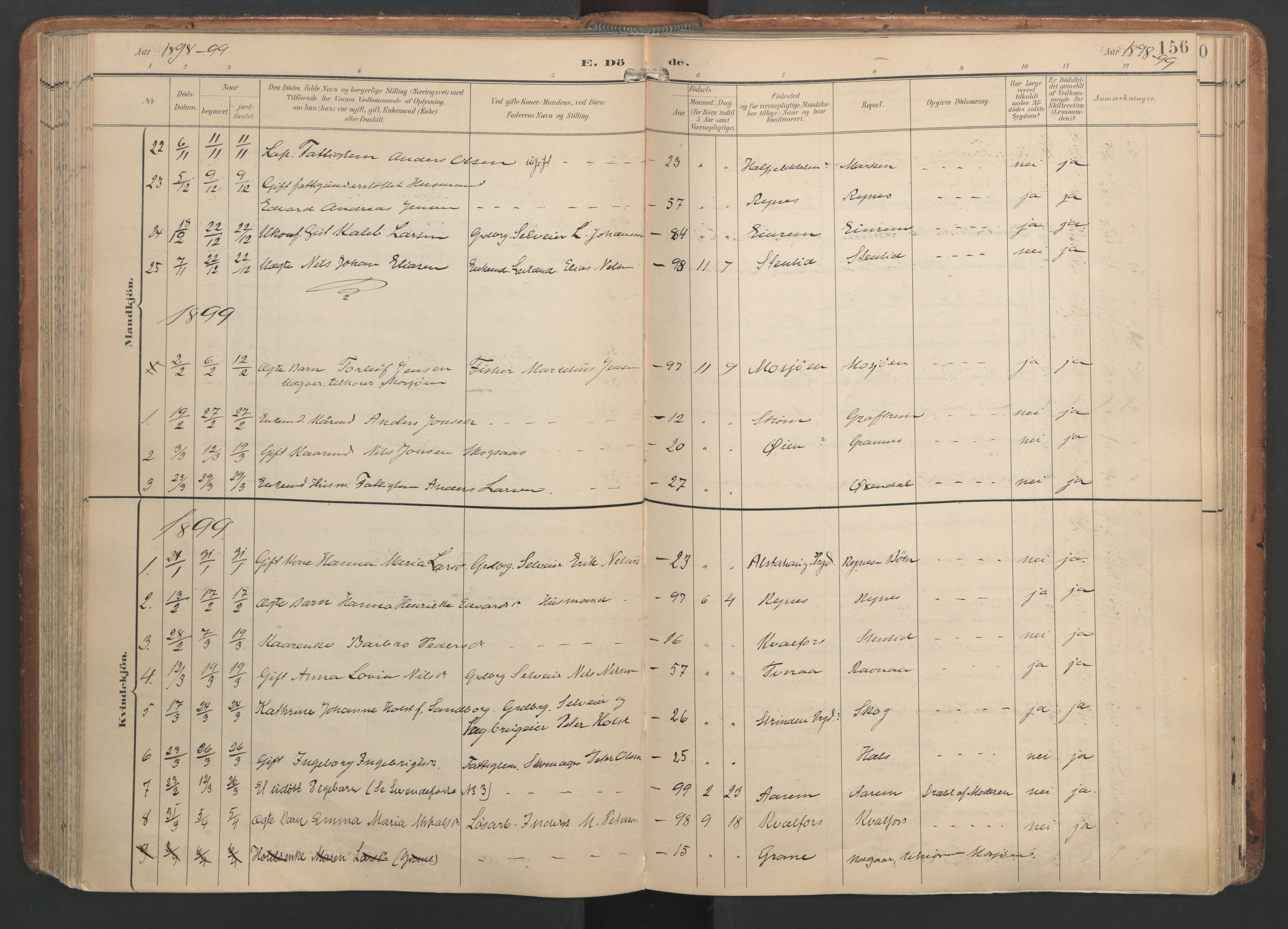 Ministerialprotokoller, klokkerbøker og fødselsregistre - Nordland, AV/SAT-A-1459/820/L0298: Parish register (official) no. 820A19, 1897-1915, p. 156