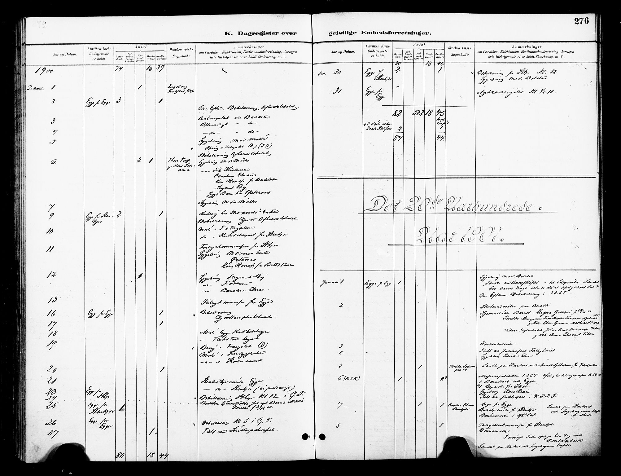 Ministerialprotokoller, klokkerbøker og fødselsregistre - Nord-Trøndelag, SAT/A-1458/739/L0372: Parish register (official) no. 739A04, 1895-1903, p. 276