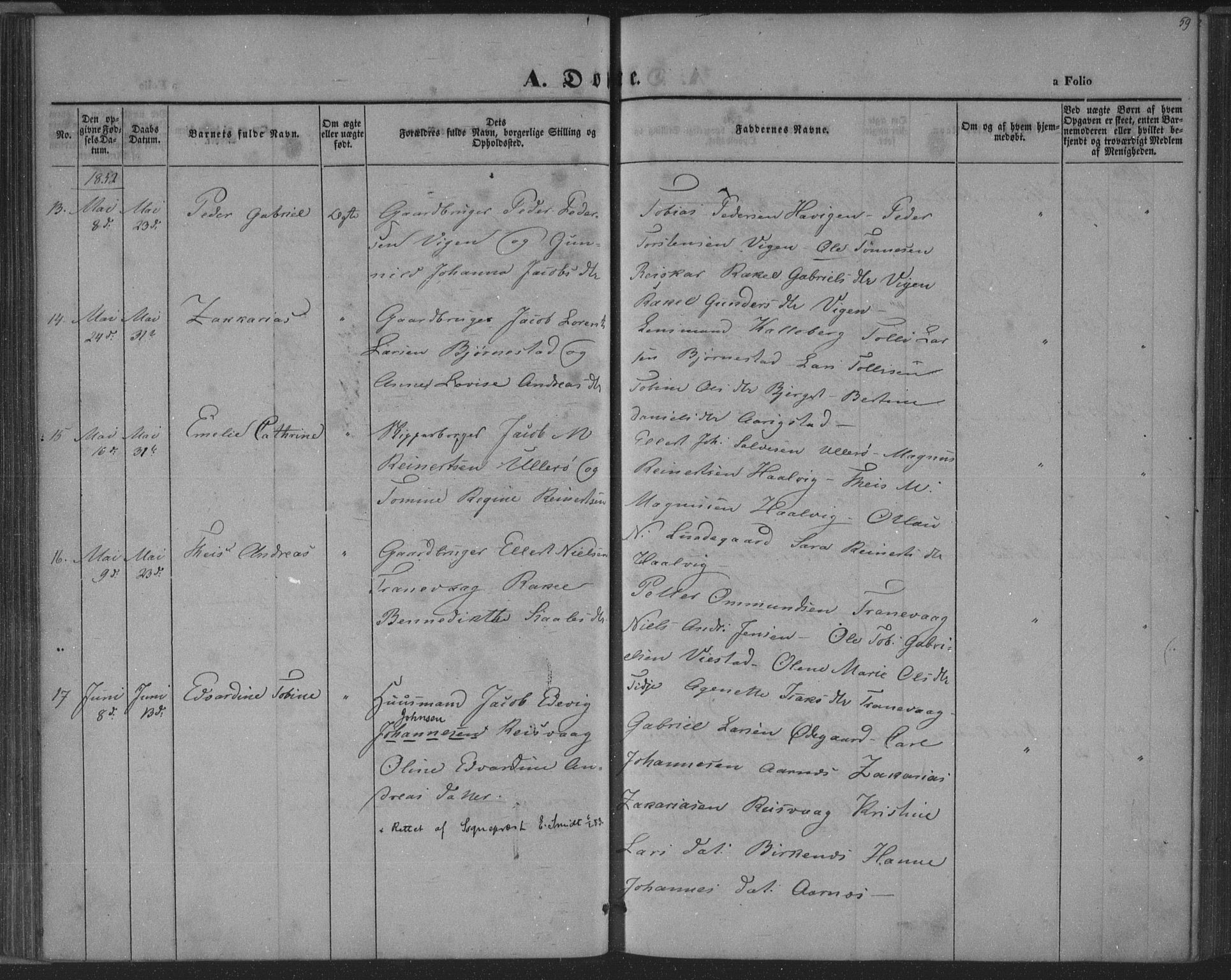 Herad sokneprestkontor, AV/SAK-1111-0018/F/Fa/Fab/L0003: Parish register (official) no. A 3, 1844-1853, p. 59