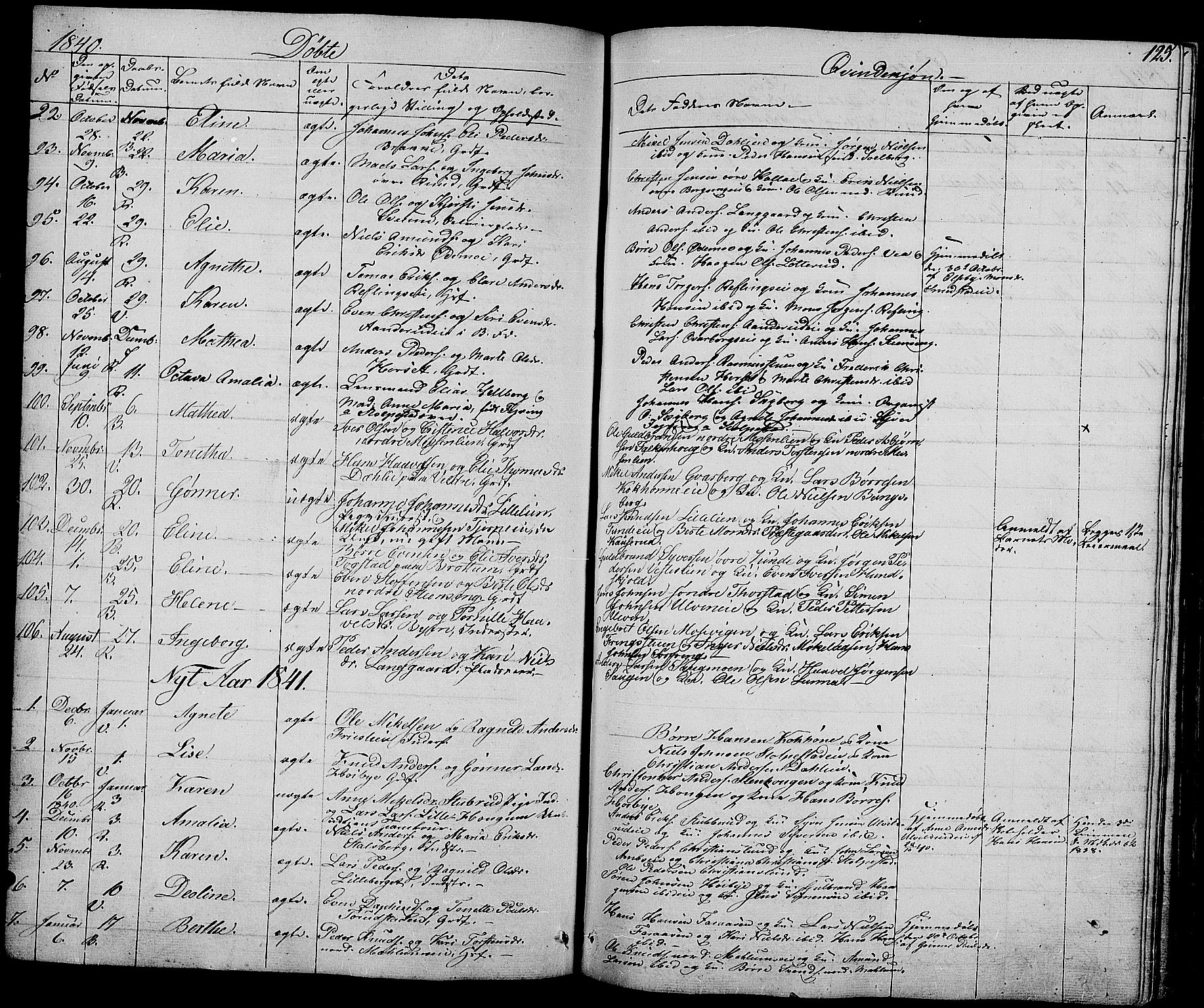 Ringsaker prestekontor, AV/SAH-PREST-014/L/La/L0005: Parish register (copy) no. 5, 1839-1850, p. 125