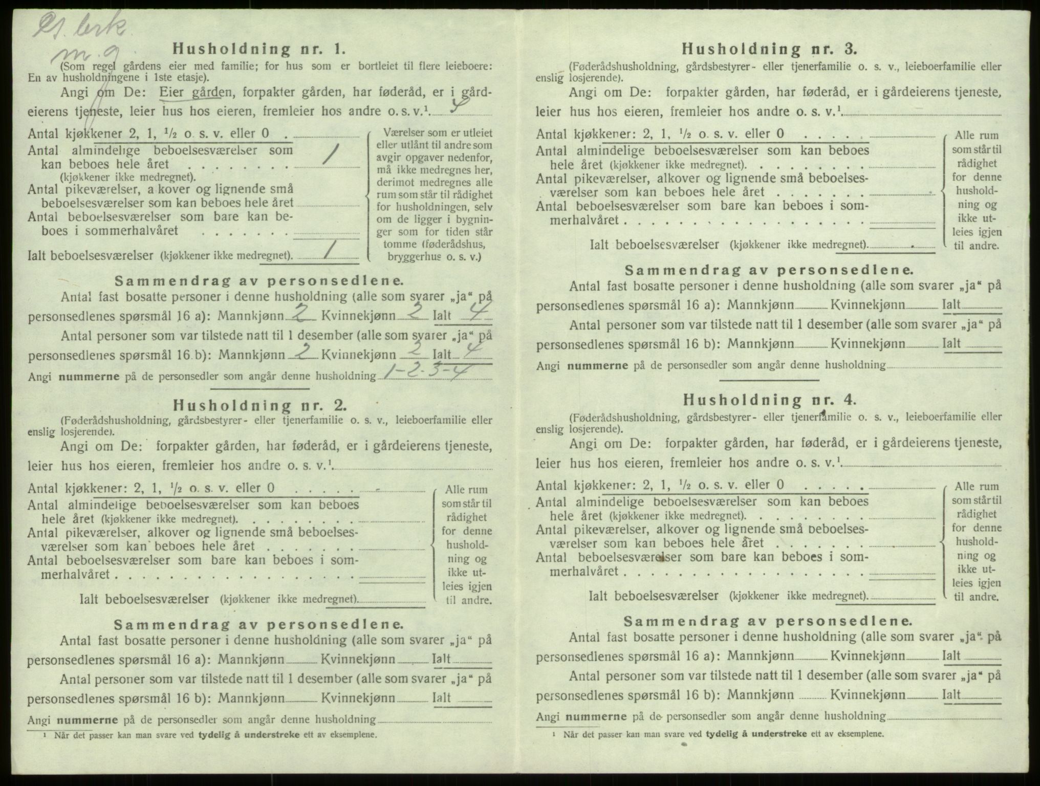 SAB, 1920 census for Selje, 1920, p. 923