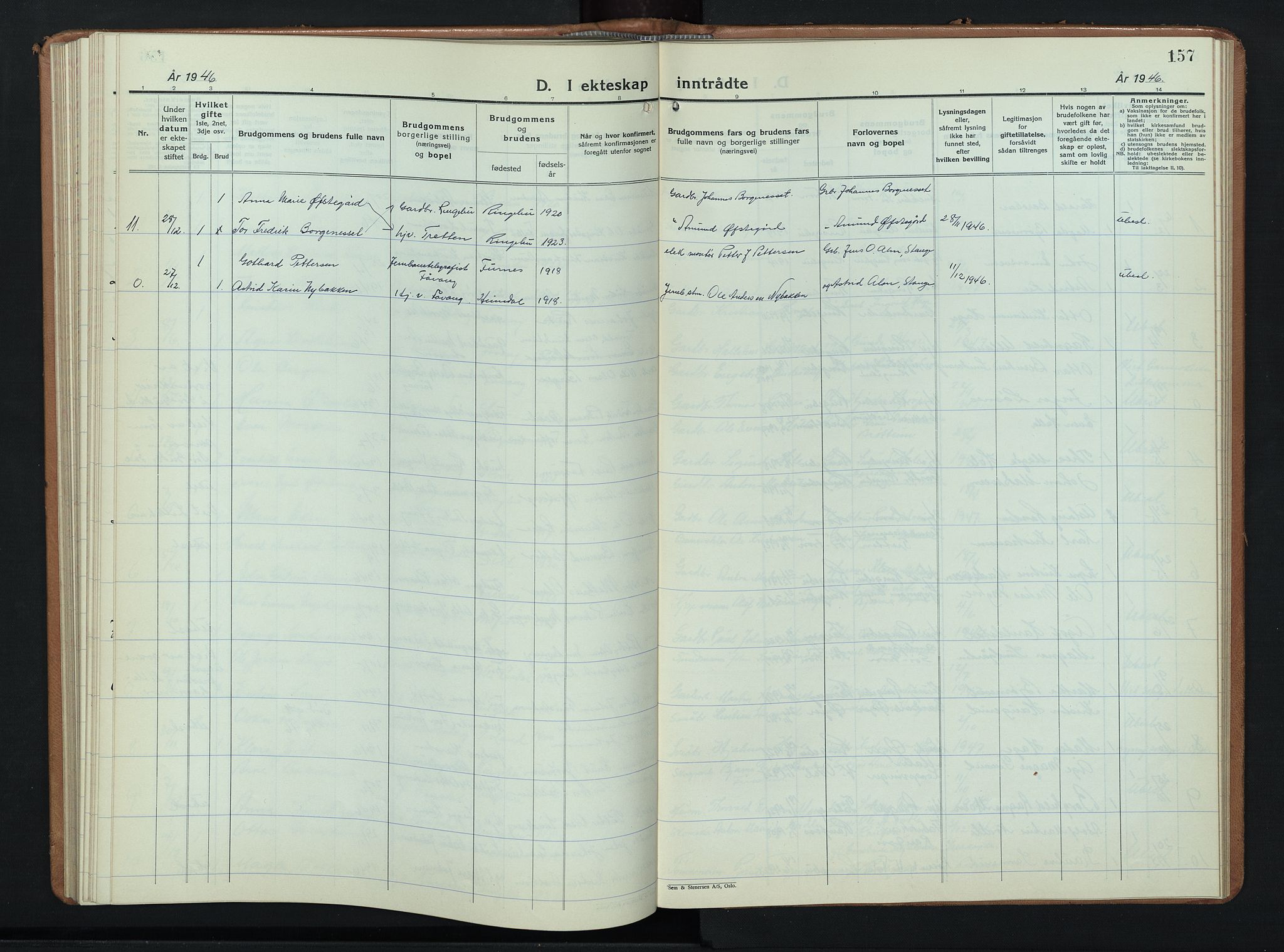 Ringebu prestekontor, AV/SAH-PREST-082/H/Ha/Hab/L0012: Parish register (copy) no. 12, 1934-1949, p. 157