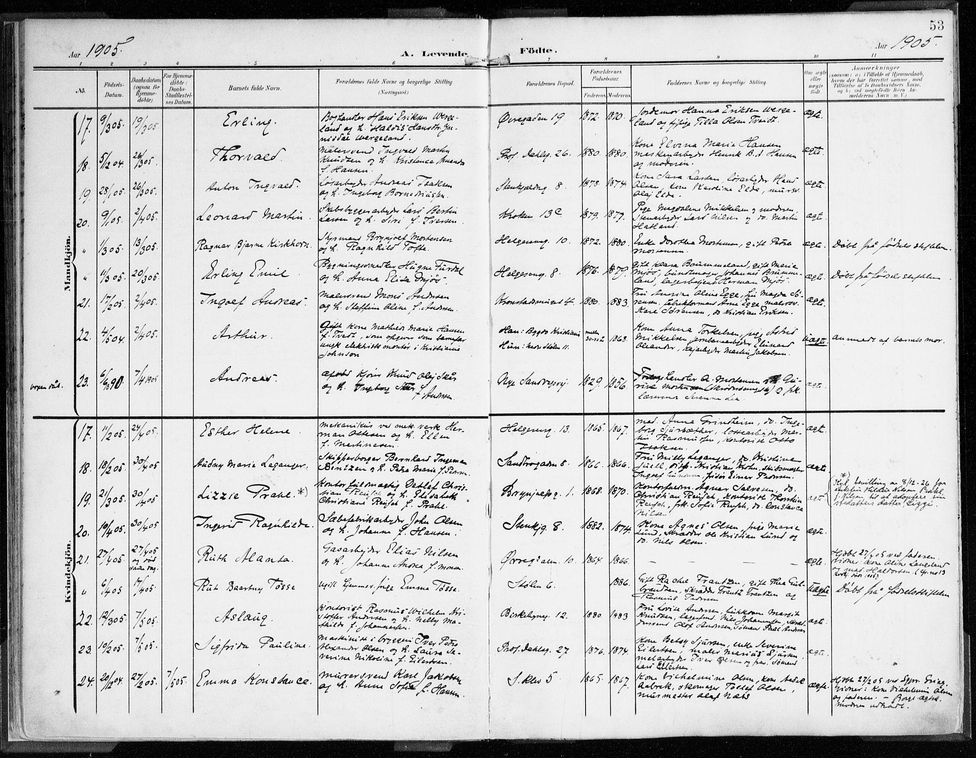 Mariakirken Sokneprestembete, AV/SAB-A-76901/H/Haa/L0010: Parish register (official) no. B 1, 1901-1915, p. 53