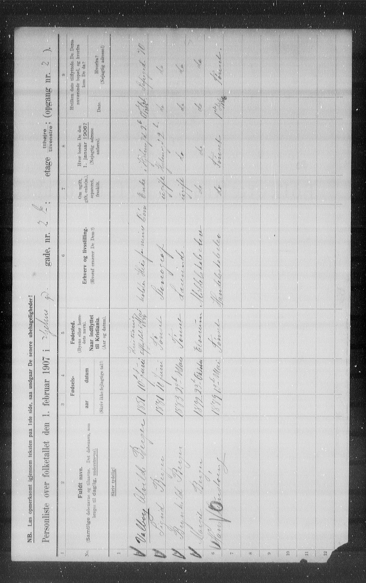 OBA, Municipal Census 1907 for Kristiania, 1907, p. 20632