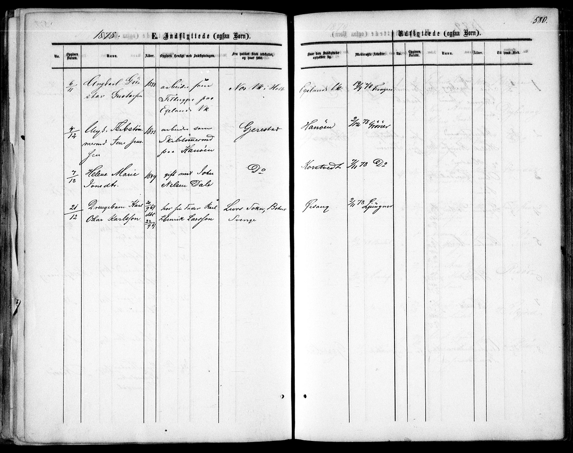 Søndeled sokneprestkontor, AV/SAK-1111-0038/F/Fa/L0003: Parish register (official) no. A 3, 1861-1879, p. 580