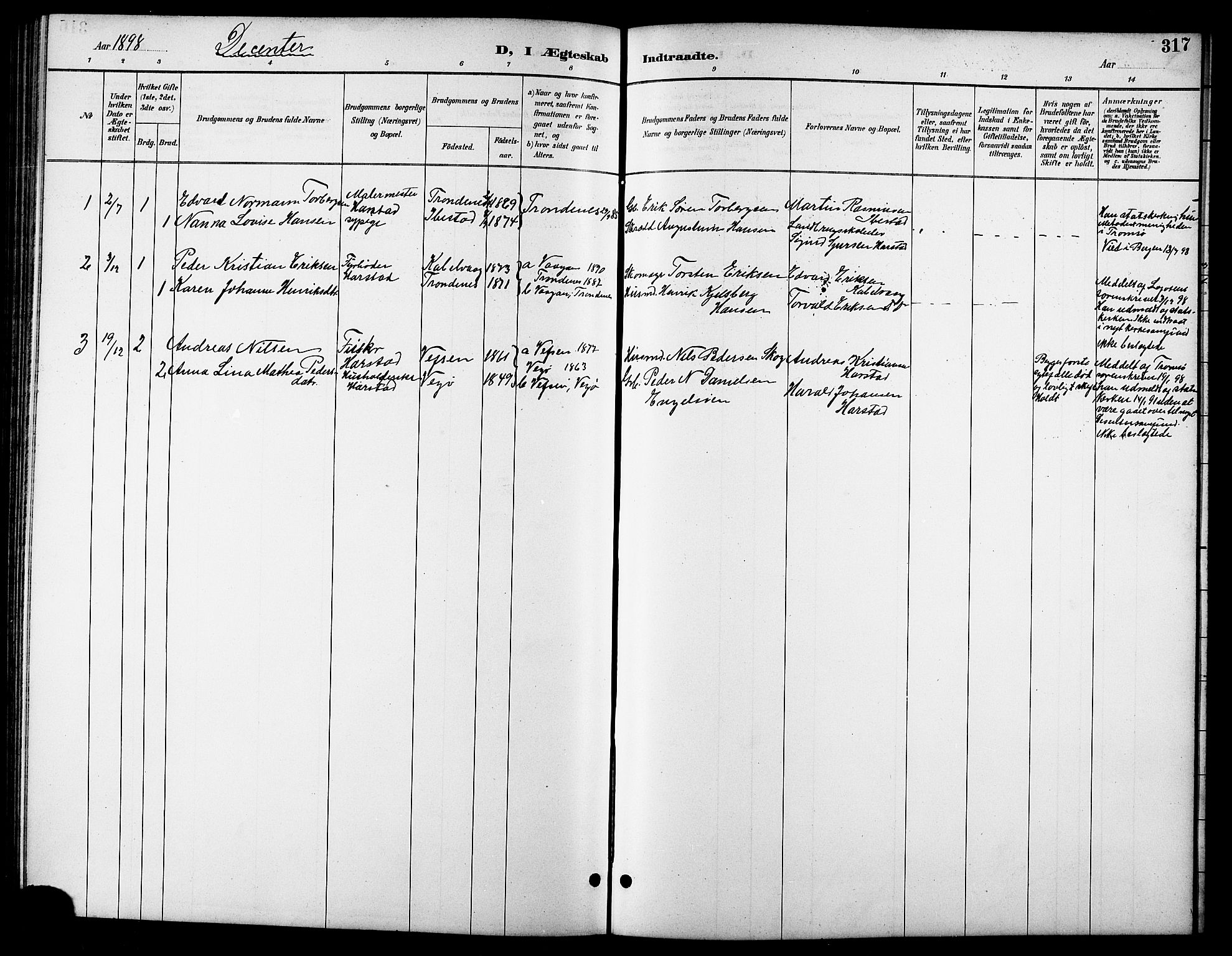 Trondenes sokneprestkontor, SATØ/S-1319/H/Hb/L0011klokker: Parish register (copy) no. 11, 1891-1906, p. 317