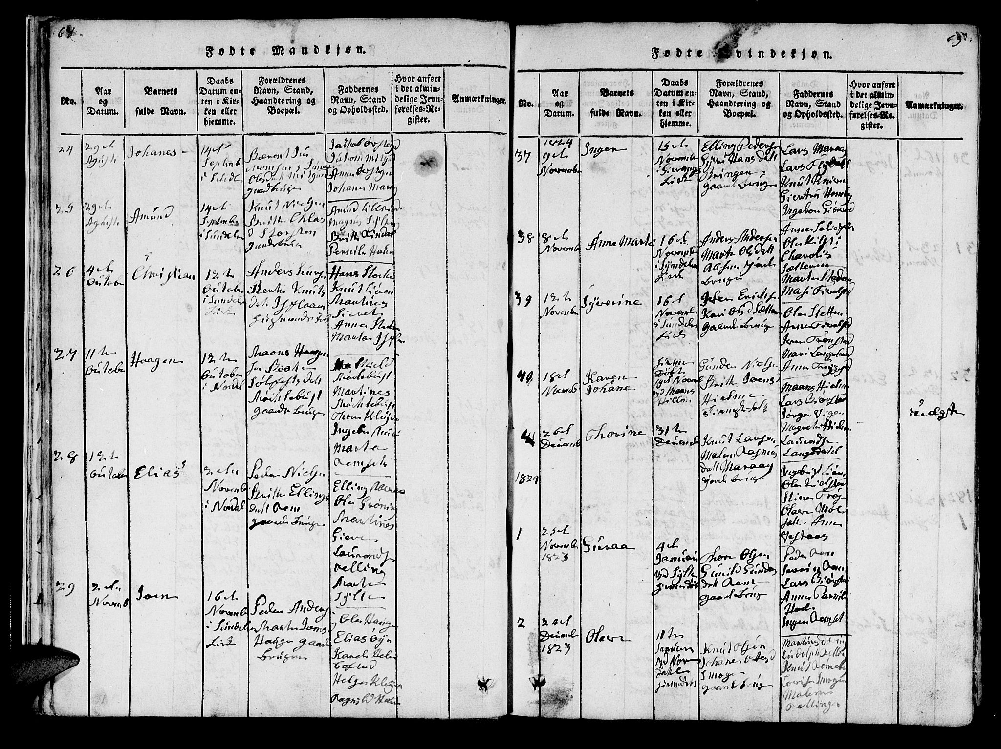 Ministerialprotokoller, klokkerbøker og fødselsregistre - Møre og Romsdal, SAT/A-1454/519/L0246: Parish register (official) no. 519A05, 1817-1834, p. 68-69