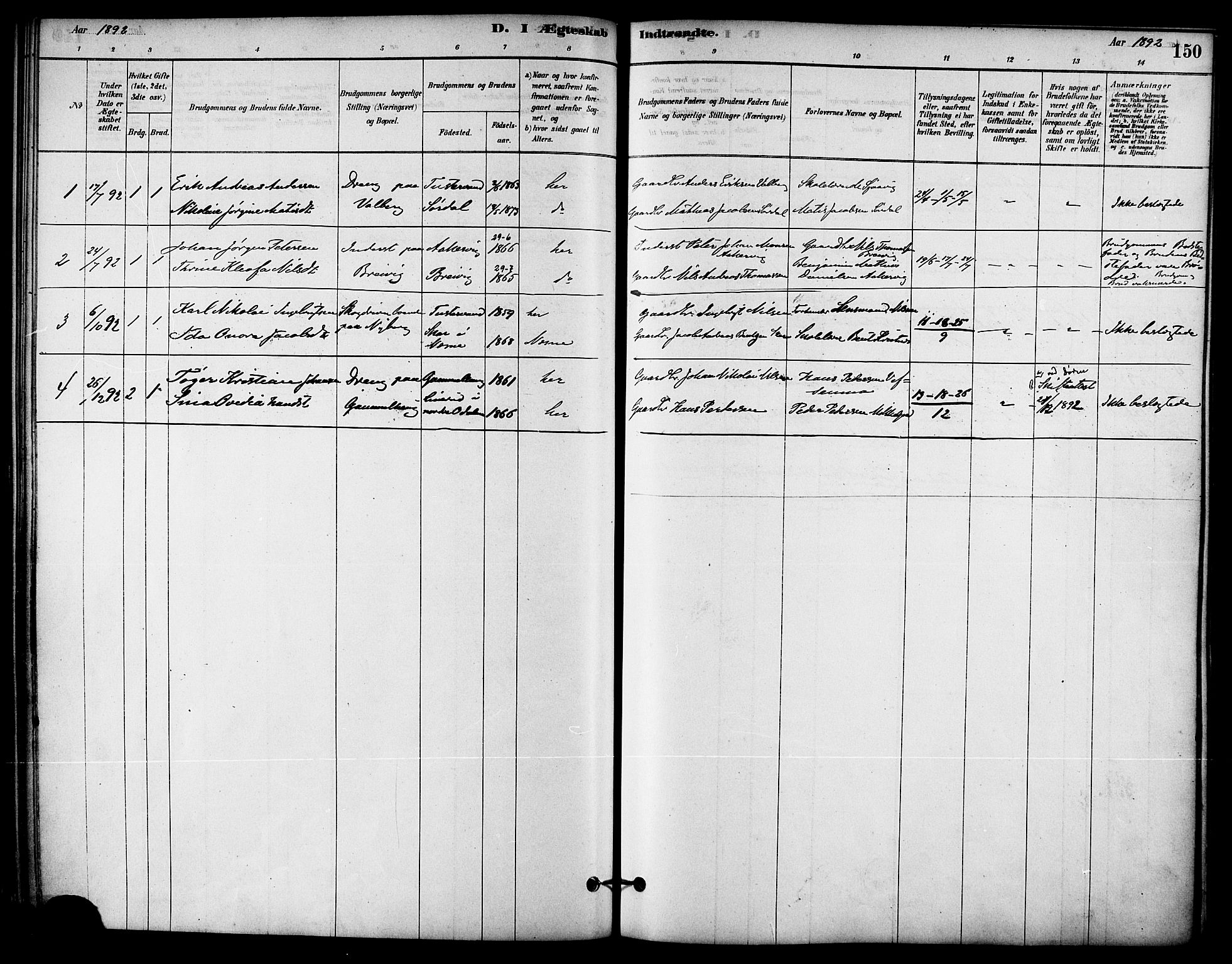 Ministerialprotokoller, klokkerbøker og fødselsregistre - Nordland, AV/SAT-A-1459/823/L0325: Parish register (official) no. 823A02, 1878-1898, p. 150