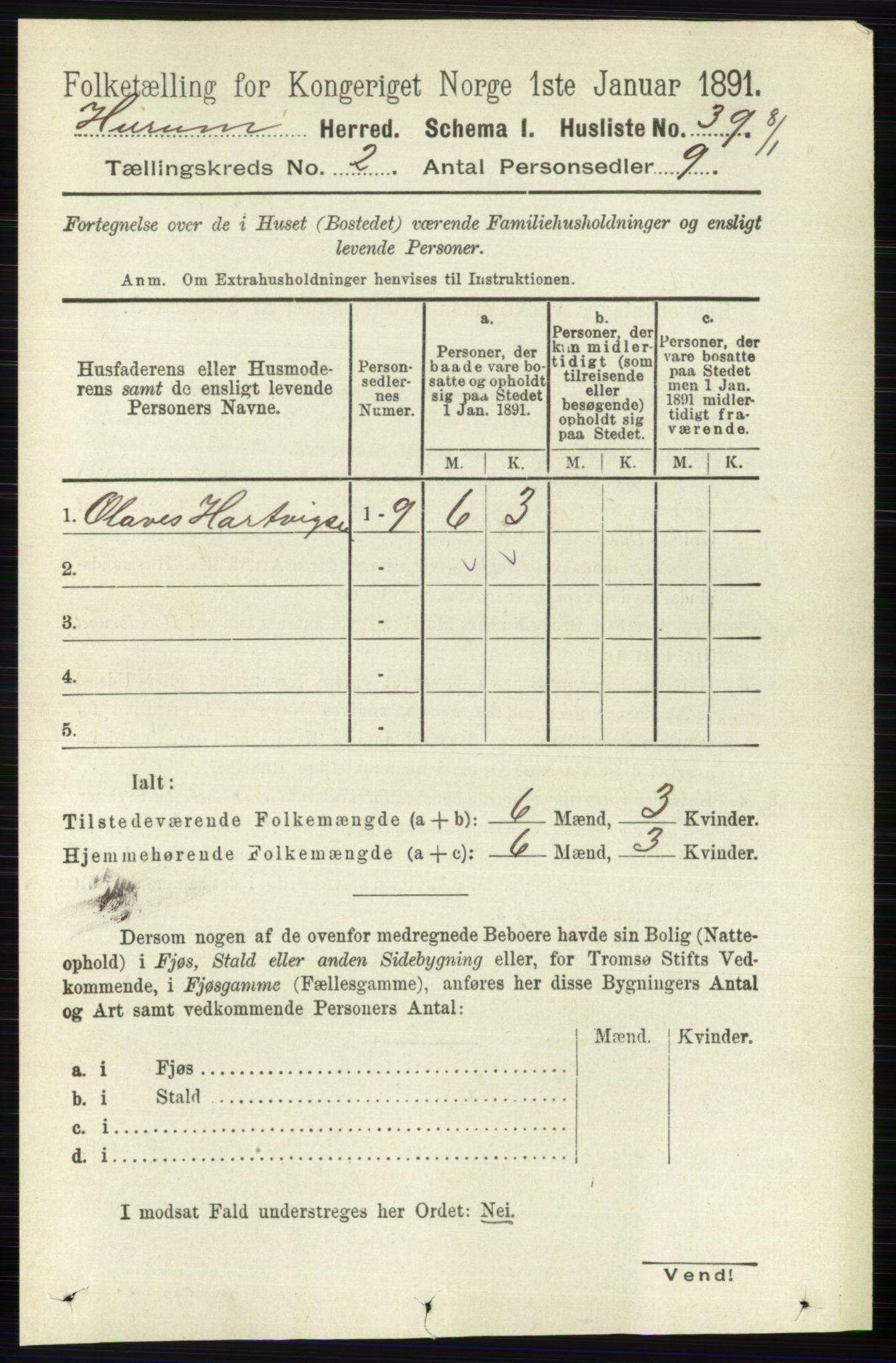RA, 1891 census for 0628 Hurum, 1891, p. 459