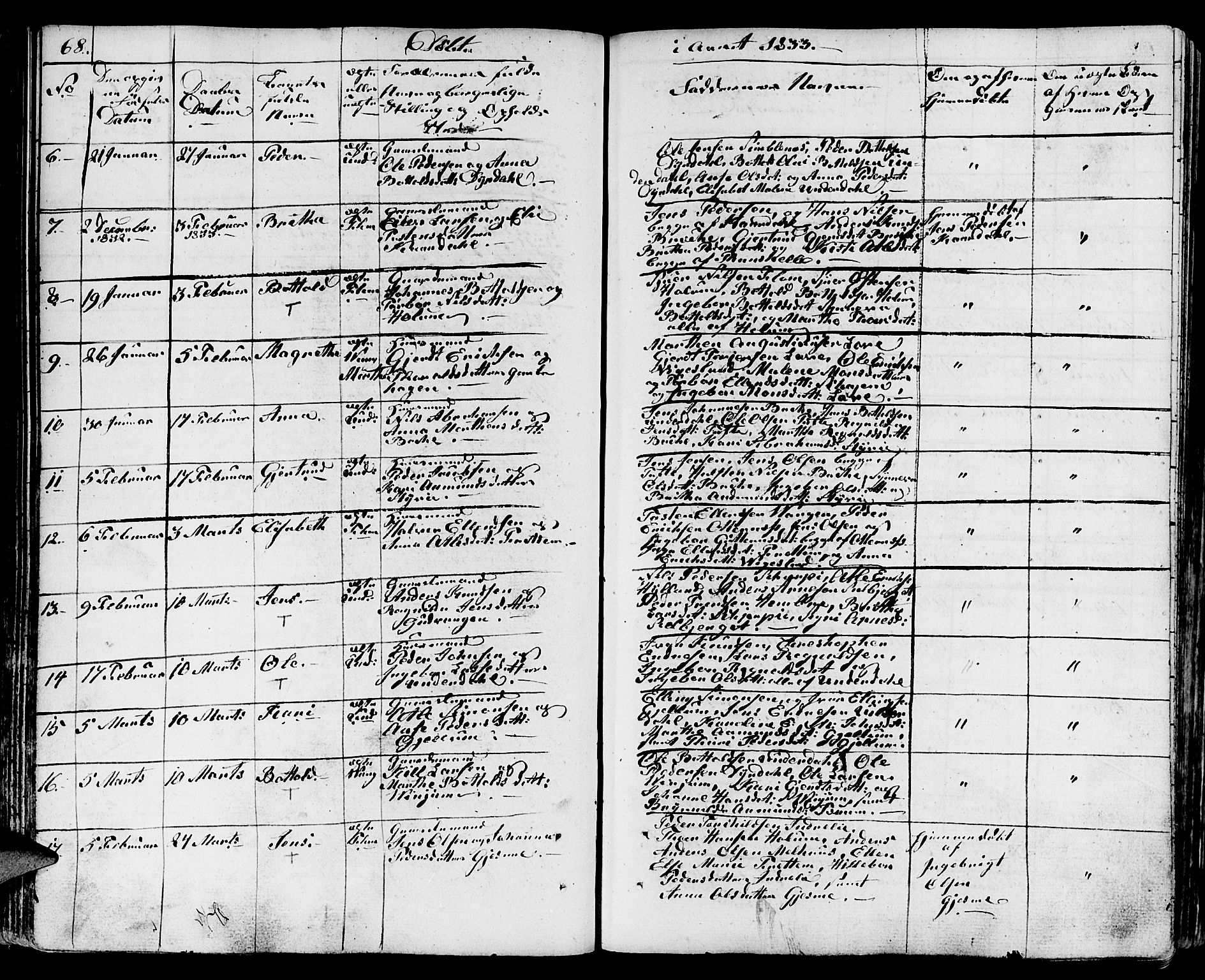 Aurland sokneprestembete, SAB/A-99937/H/Ha/Haa/L0006: Parish register (official) no. A 6, 1821-1859, p. 68