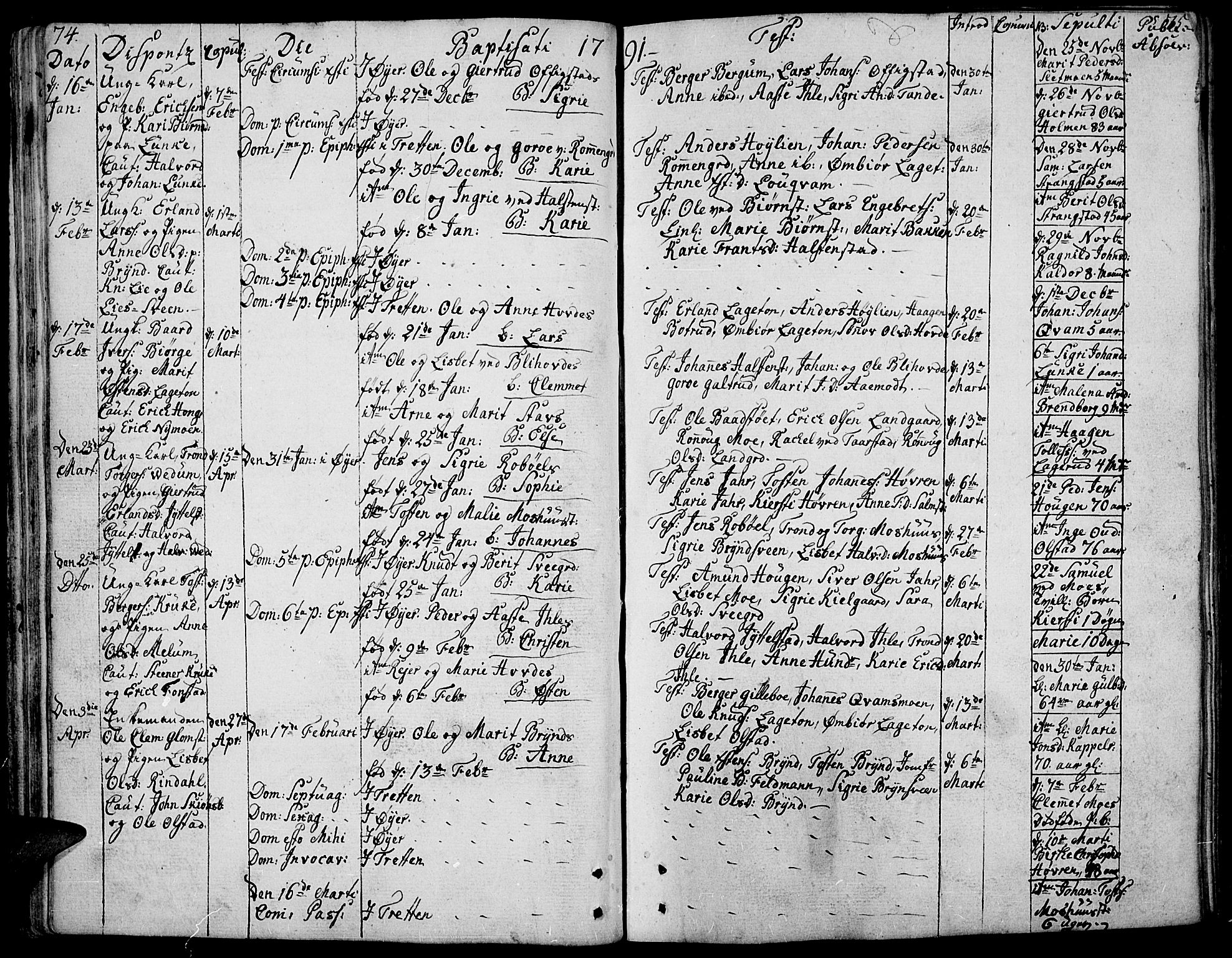 Øyer prestekontor, SAH/PREST-084/H/Ha/Haa/L0003: Parish register (official) no. 3, 1784-1824, p. 74-75