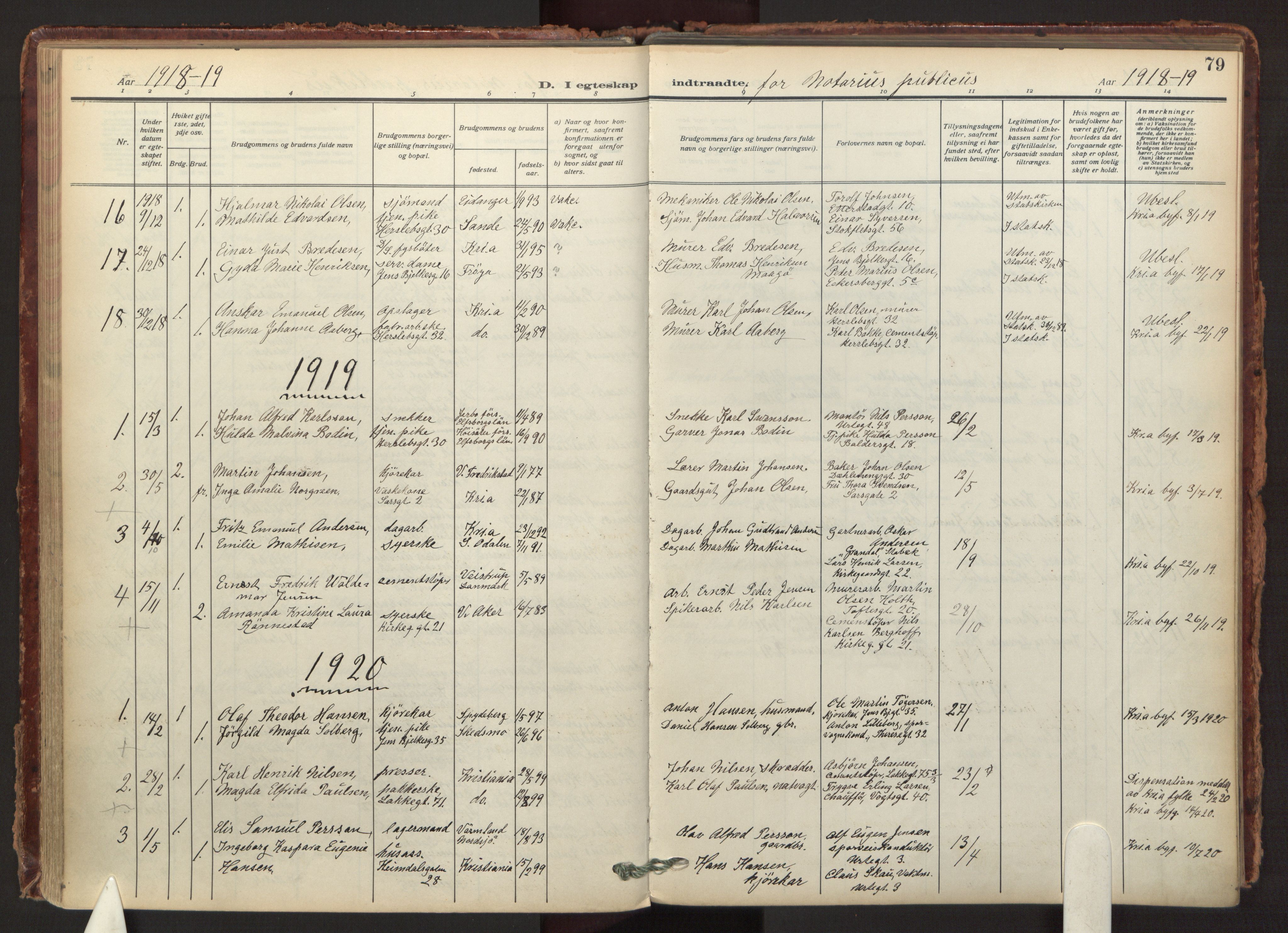 Tøyen prestekontor Kirkebøker, AV/SAO-A-10167a/F/Fa/L0003: Parish register (official) no. I 3, 1917-1933, p. 79