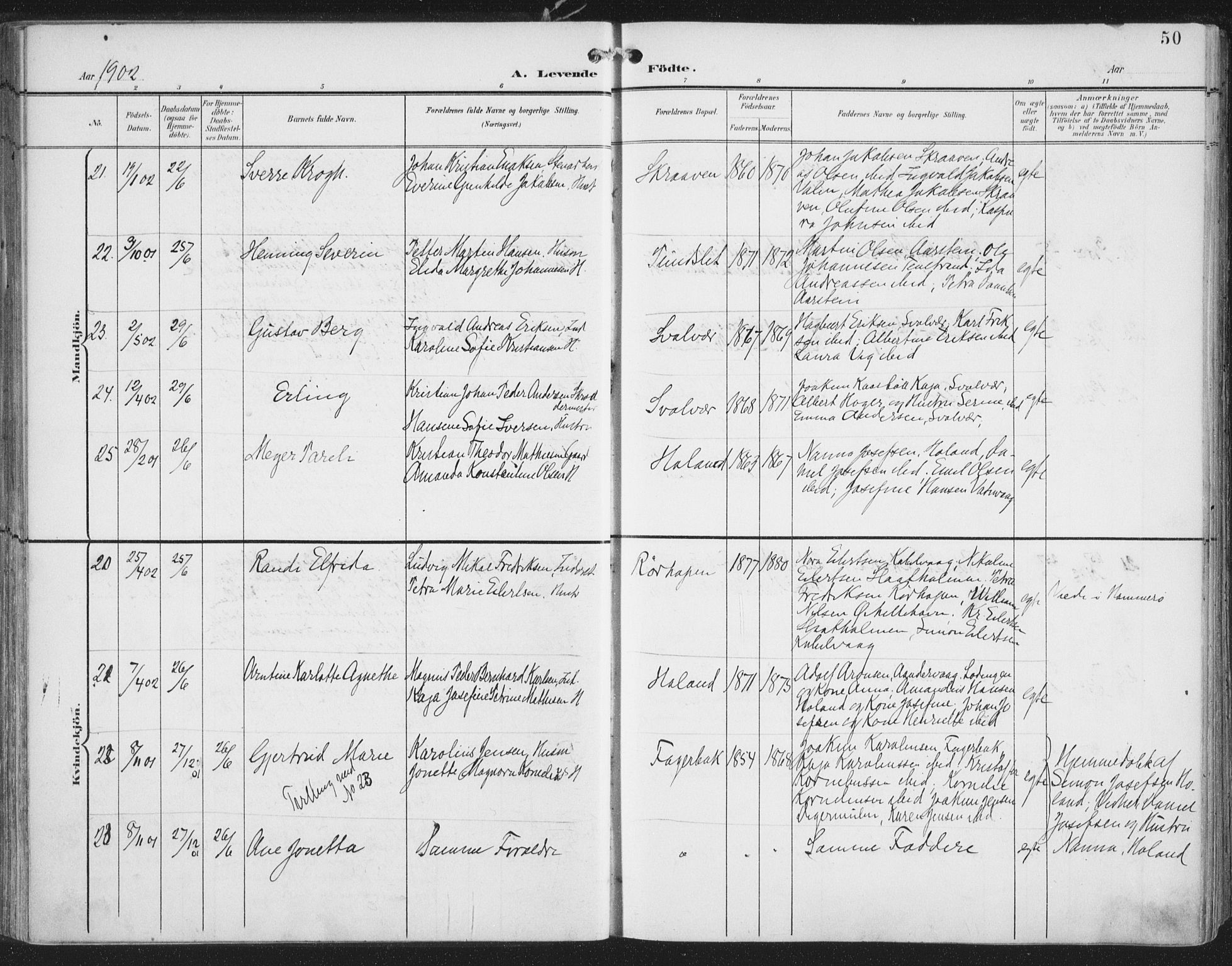 Ministerialprotokoller, klokkerbøker og fødselsregistre - Nordland, AV/SAT-A-1459/874/L1062: Parish register (official) no. 874A06, 1899-1907, p. 50