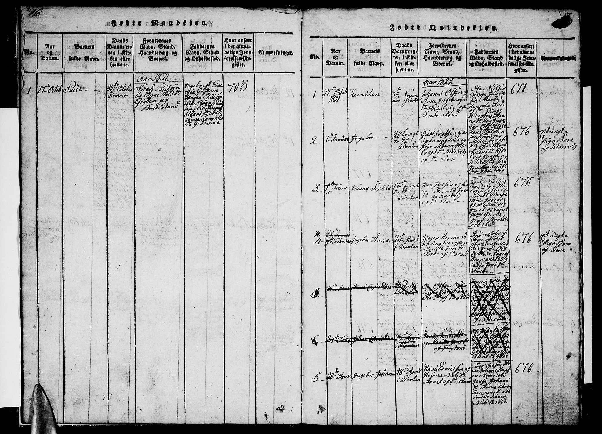Ministerialprotokoller, klokkerbøker og fødselsregistre - Nordland, SAT/A-1459/812/L0186: Parish register (copy) no. 812C04, 1820-1849, p. 16-17