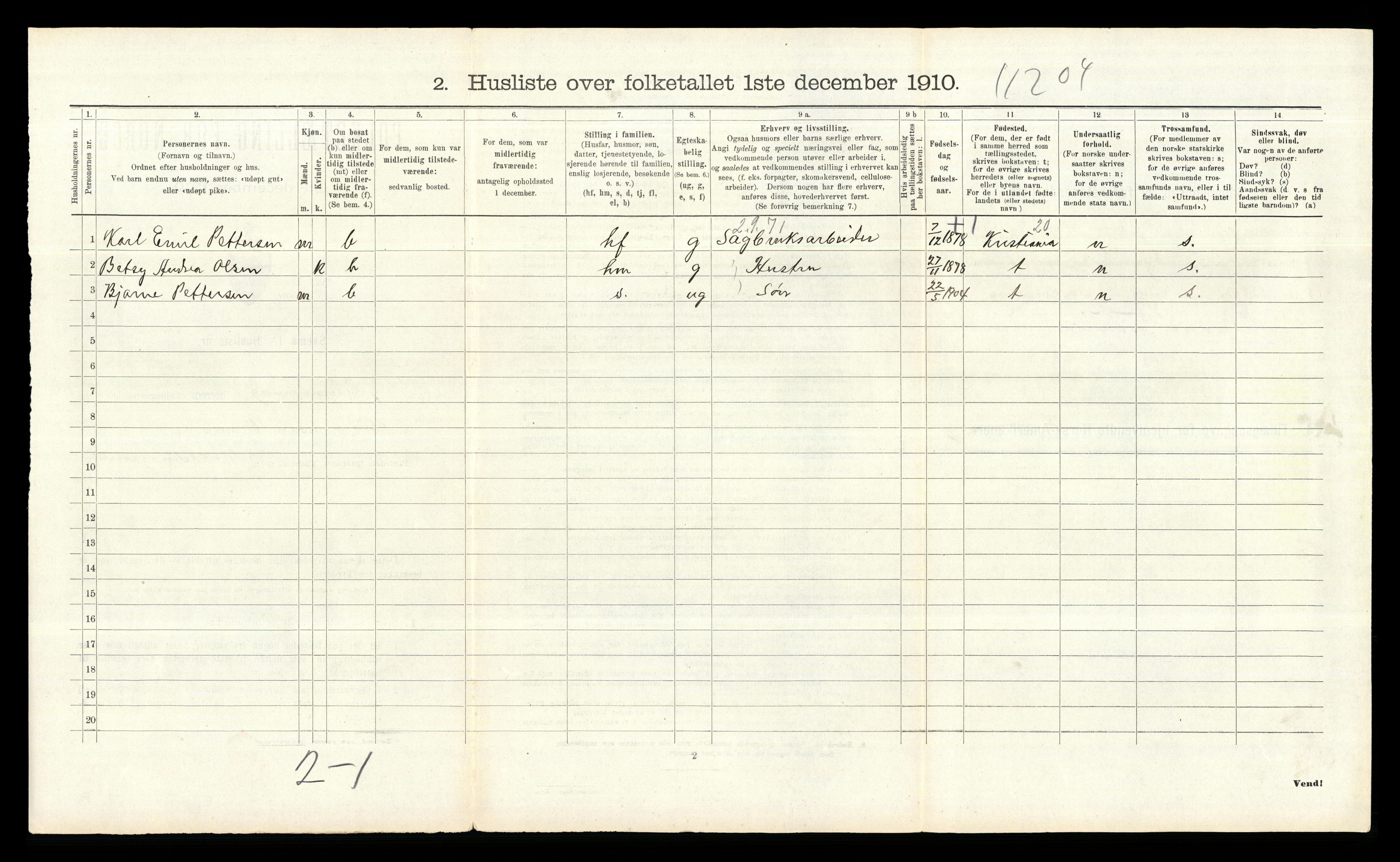 RA, 1910 census for Glemmen, 1910, p. 477