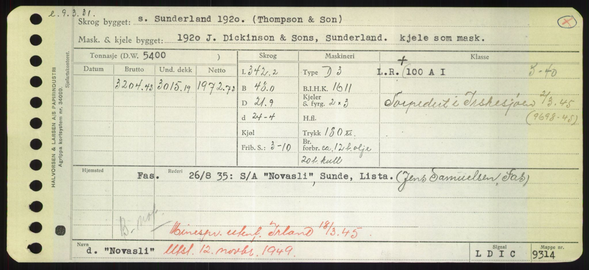 Sjøfartsdirektoratet med forløpere, Skipsmålingen, AV/RA-S-1627/H/Hd/L0027: Fartøy, Norhop-Nør, p. 303