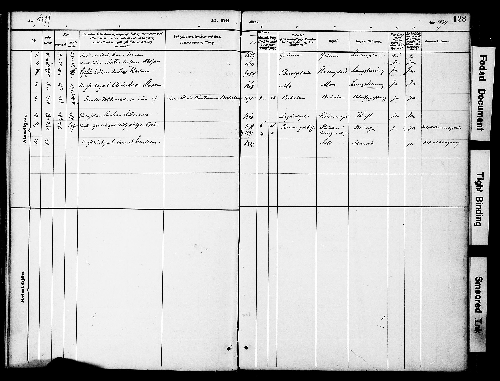 Ministerialprotokoller, klokkerbøker og fødselsregistre - Nord-Trøndelag, SAT/A-1458/742/L0409: Parish register (official) no. 742A02, 1891-1905, p. 128