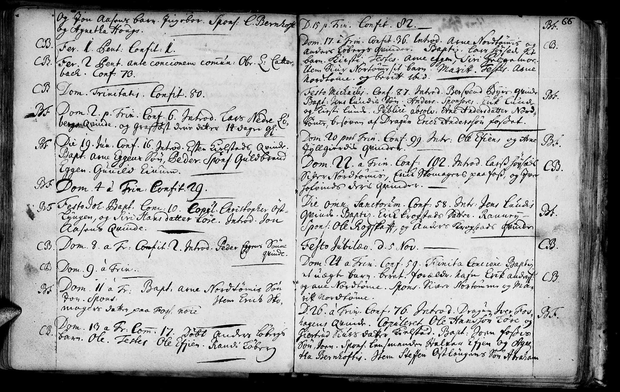 Ministerialprotokoller, klokkerbøker og fødselsregistre - Sør-Trøndelag, SAT/A-1456/692/L1101: Parish register (official) no. 692A01, 1690-1746, p. 66