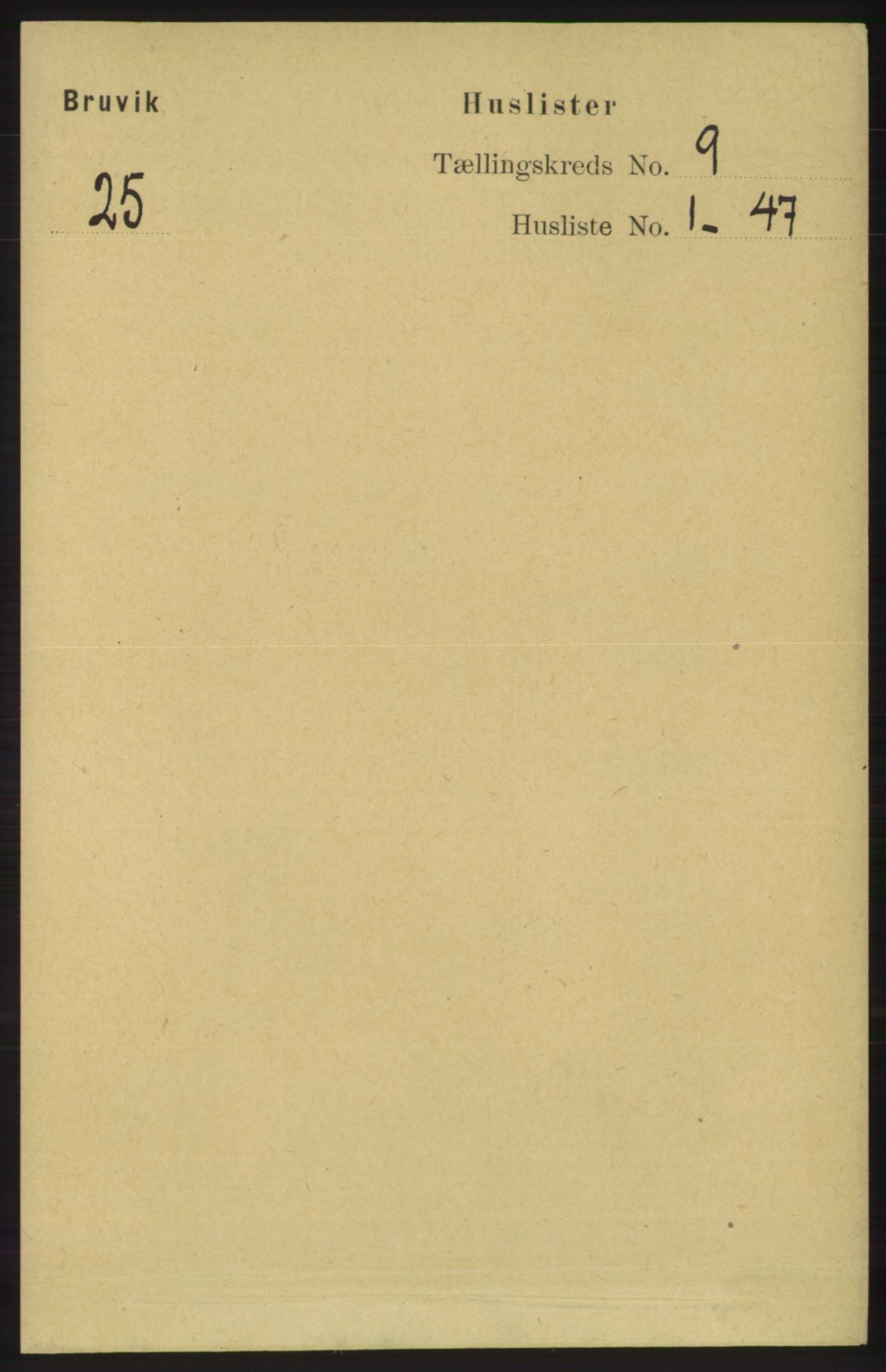 RA, 1891 census for 1251 Bruvik, 1891, p. 3210