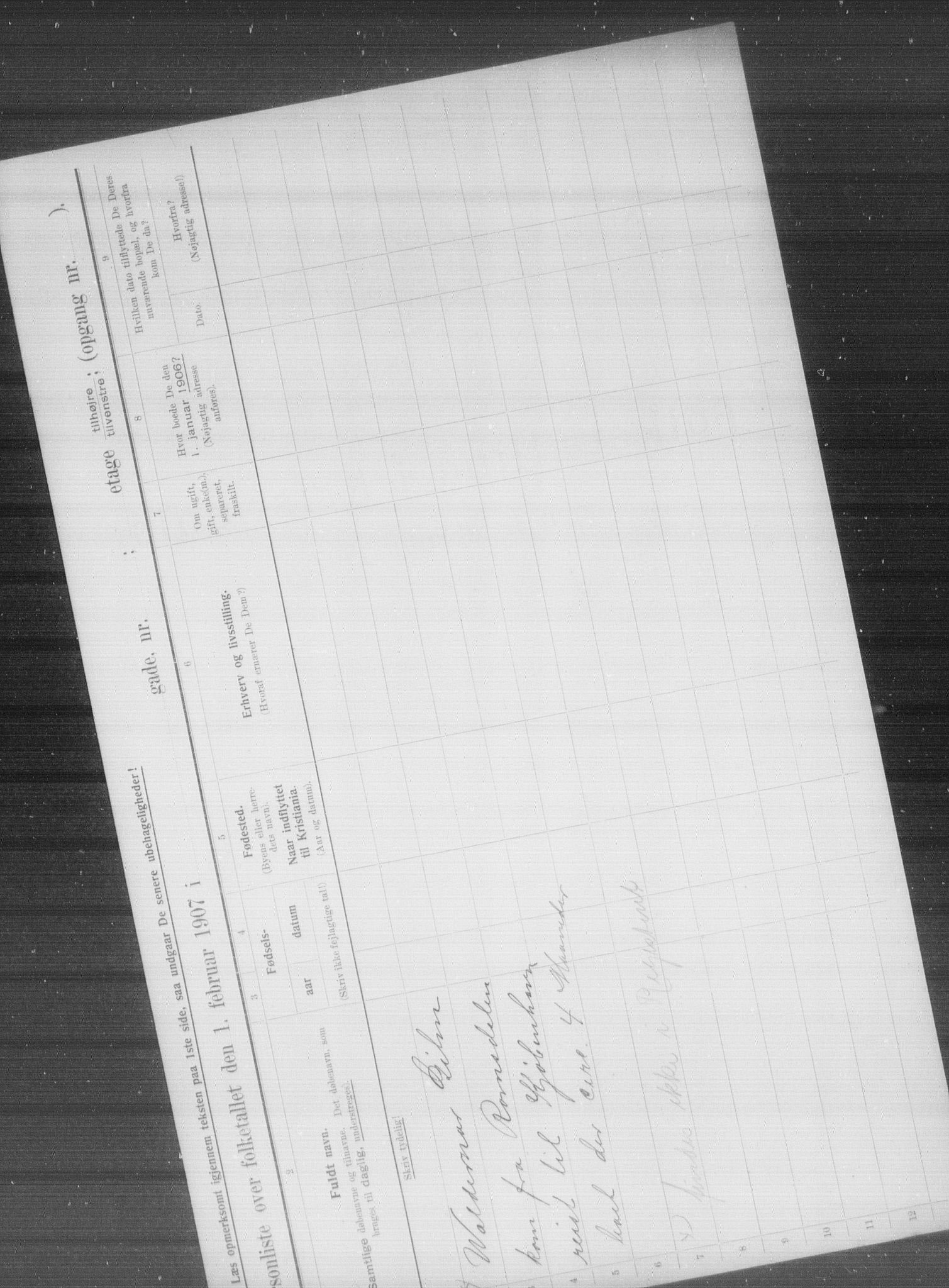 OBA, Municipal Census 1907 for Kristiania, 1907, p. 14494