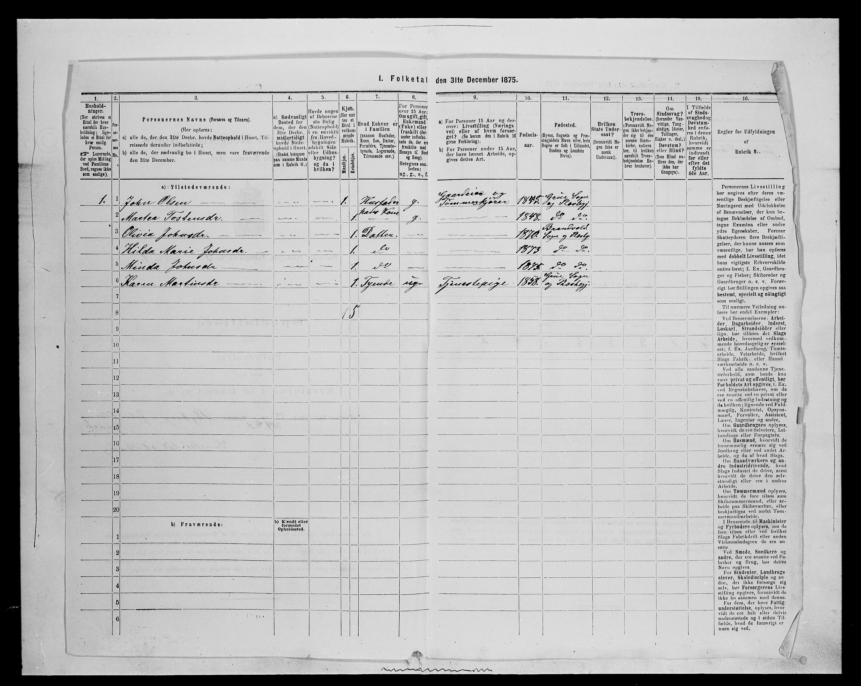 SAH, 1875 census for 0422P Brandval, 1875, p. 724