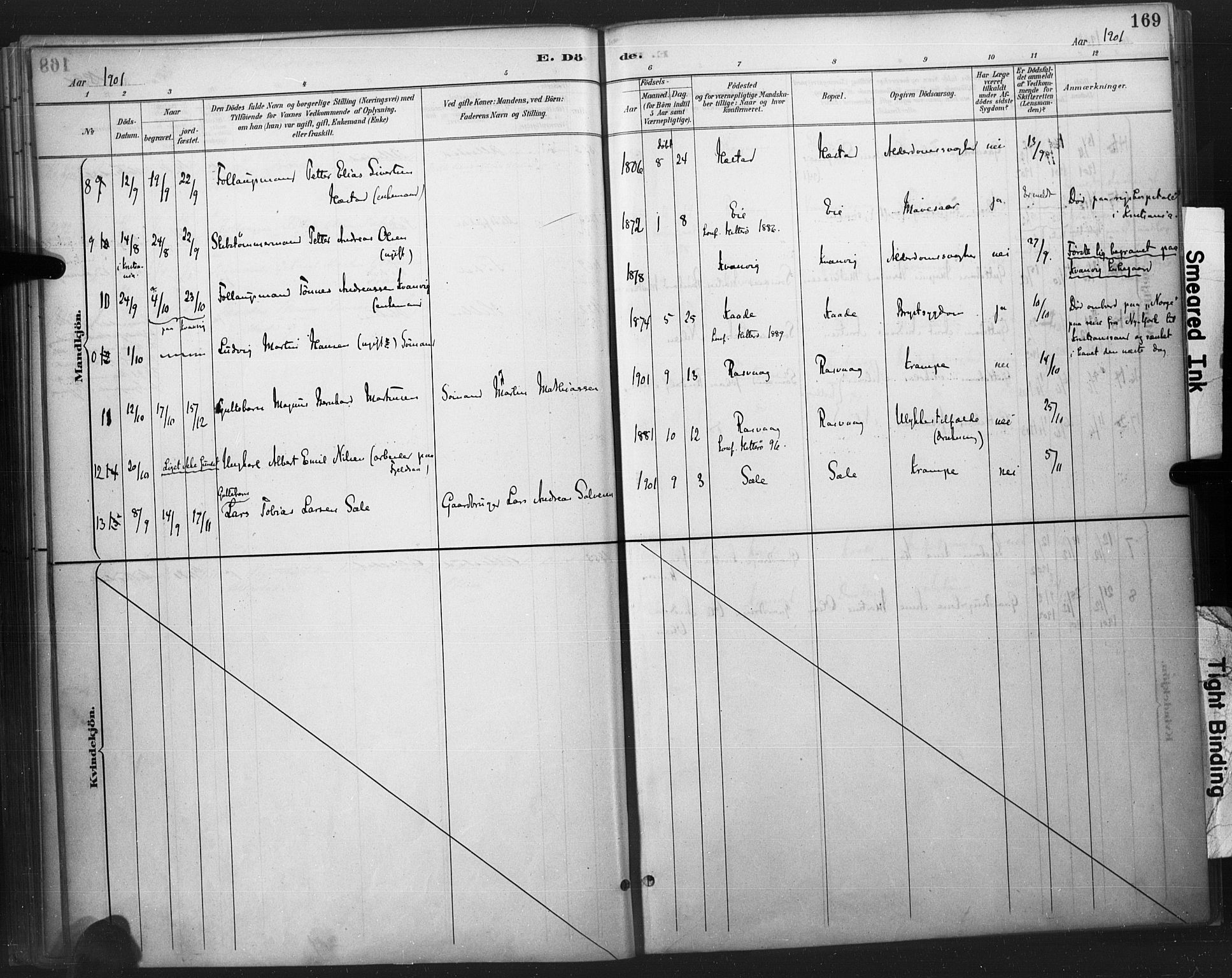 Flekkefjord sokneprestkontor, AV/SAK-1111-0012/F/Fa/Fab/L0006: Parish register (official) no. A 6, 1886-1901, p. 169