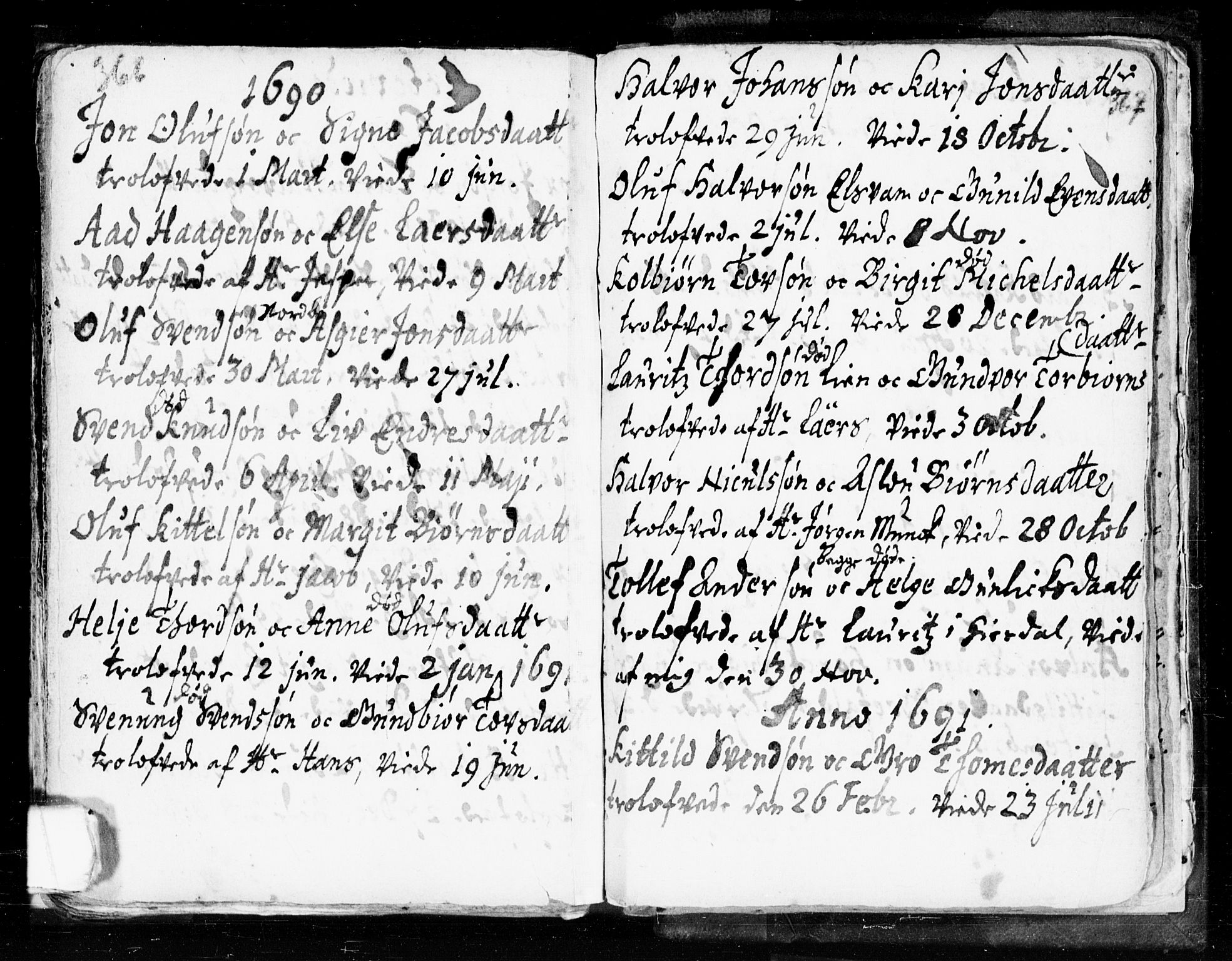 Seljord kirkebøker, SAKO/A-20/F/Fa/L0002: Parish register (official) no. I 2, 1689-1713, p. 366-367
