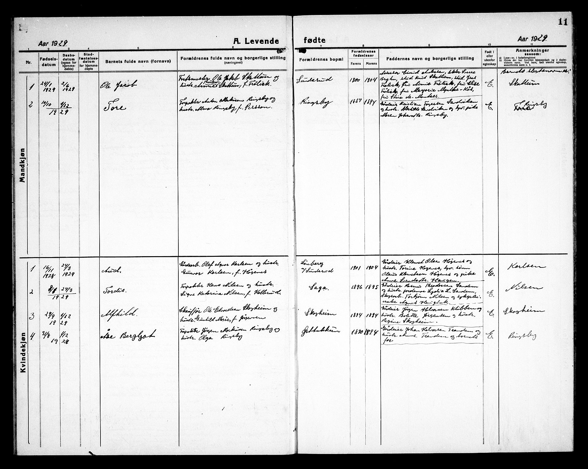 Rødenes prestekontor Kirkebøker, AV/SAO-A-2005/G/Gb/L0003: Parish register (copy) no. II 3, 1922-1936, p. 11