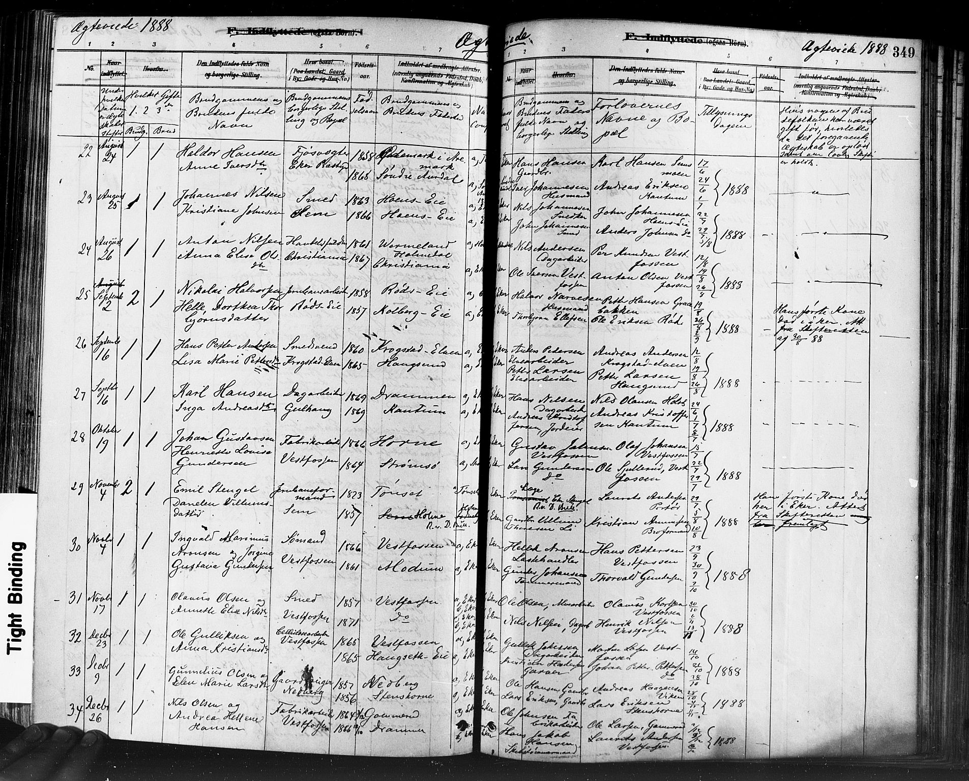 Eiker kirkebøker, AV/SAKO-A-4/F/Fb/L0001: Parish register (official) no. II 1, 1878-1888, p. 349