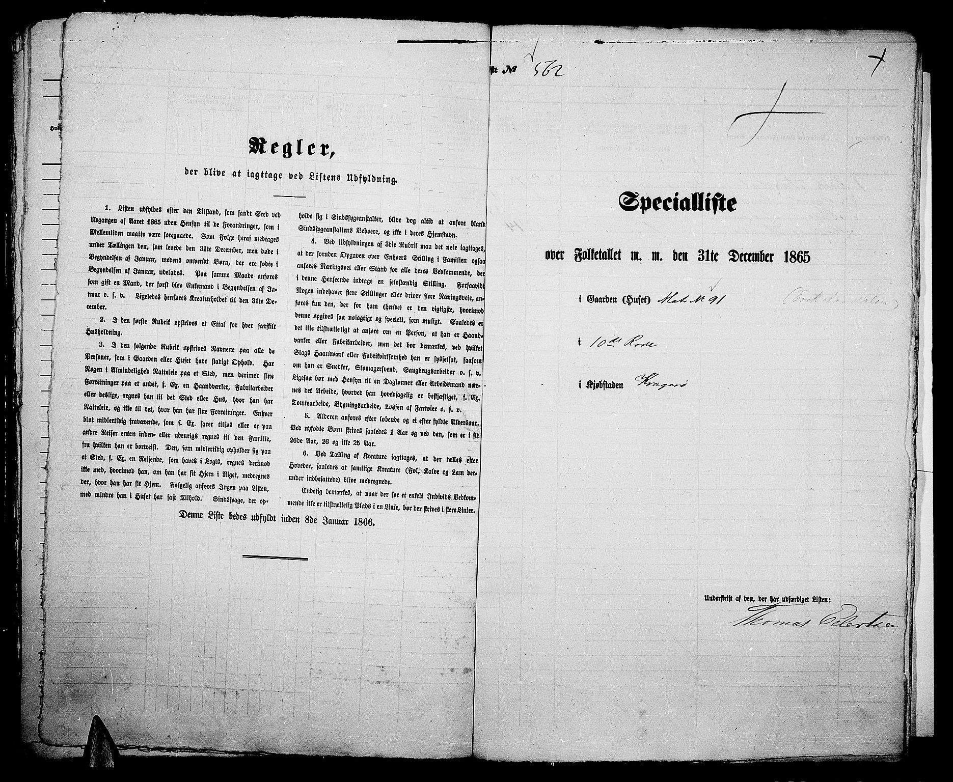 RA, 1865 census for Kragerø/Kragerø, 1865, p. 1140