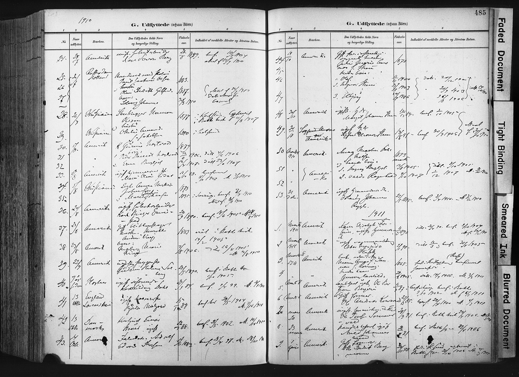 Ministerialprotokoller, klokkerbøker og fødselsregistre - Sør-Trøndelag, SAT/A-1456/604/L0201: Parish register (official) no. 604A21, 1901-1911, p. 485