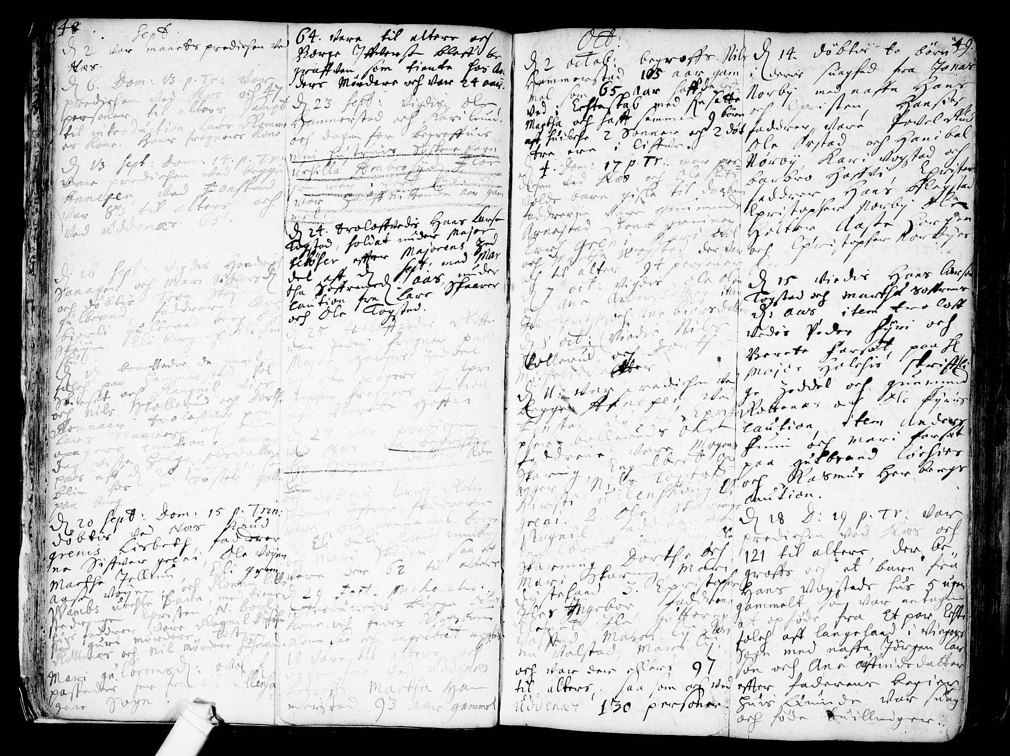Nes prestekontor Kirkebøker, SAO/A-10410/F/Fa/L0001: Parish register (official) no. I 1, 1689-1716, p. 48-49