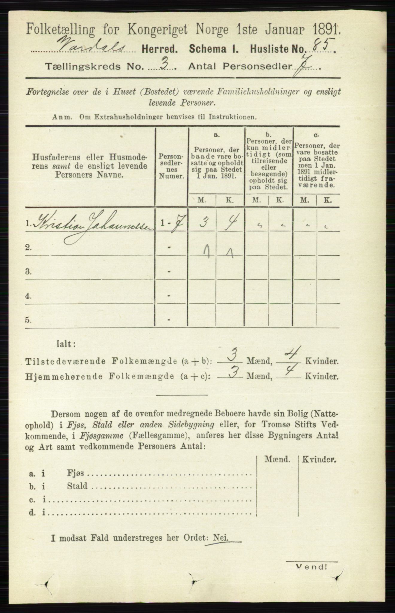 RA, 1891 census for 0527 Vardal, 1891, p. 971