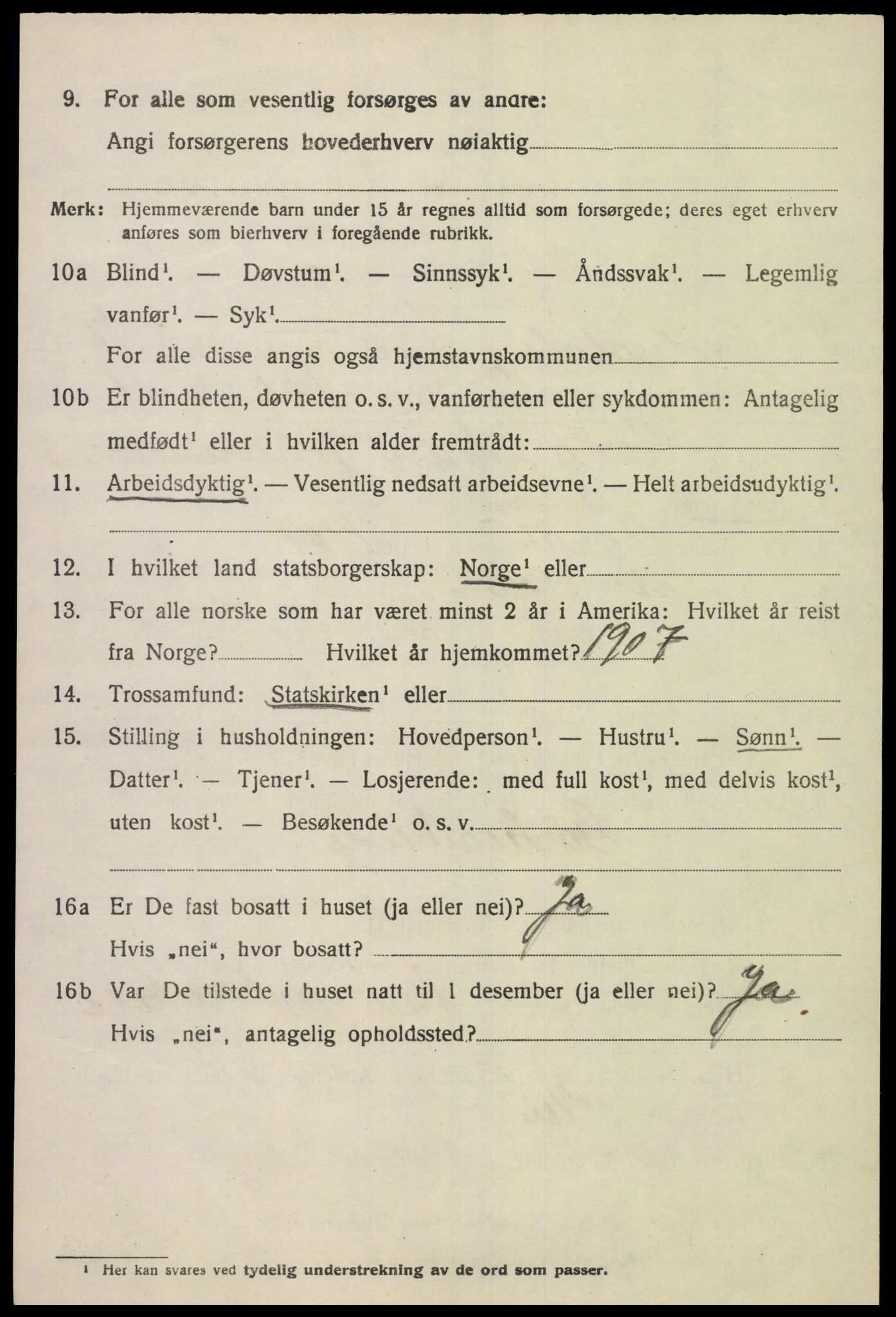 SAK, 1920 census for Sør-Audnedal, 1920, p. 4262
