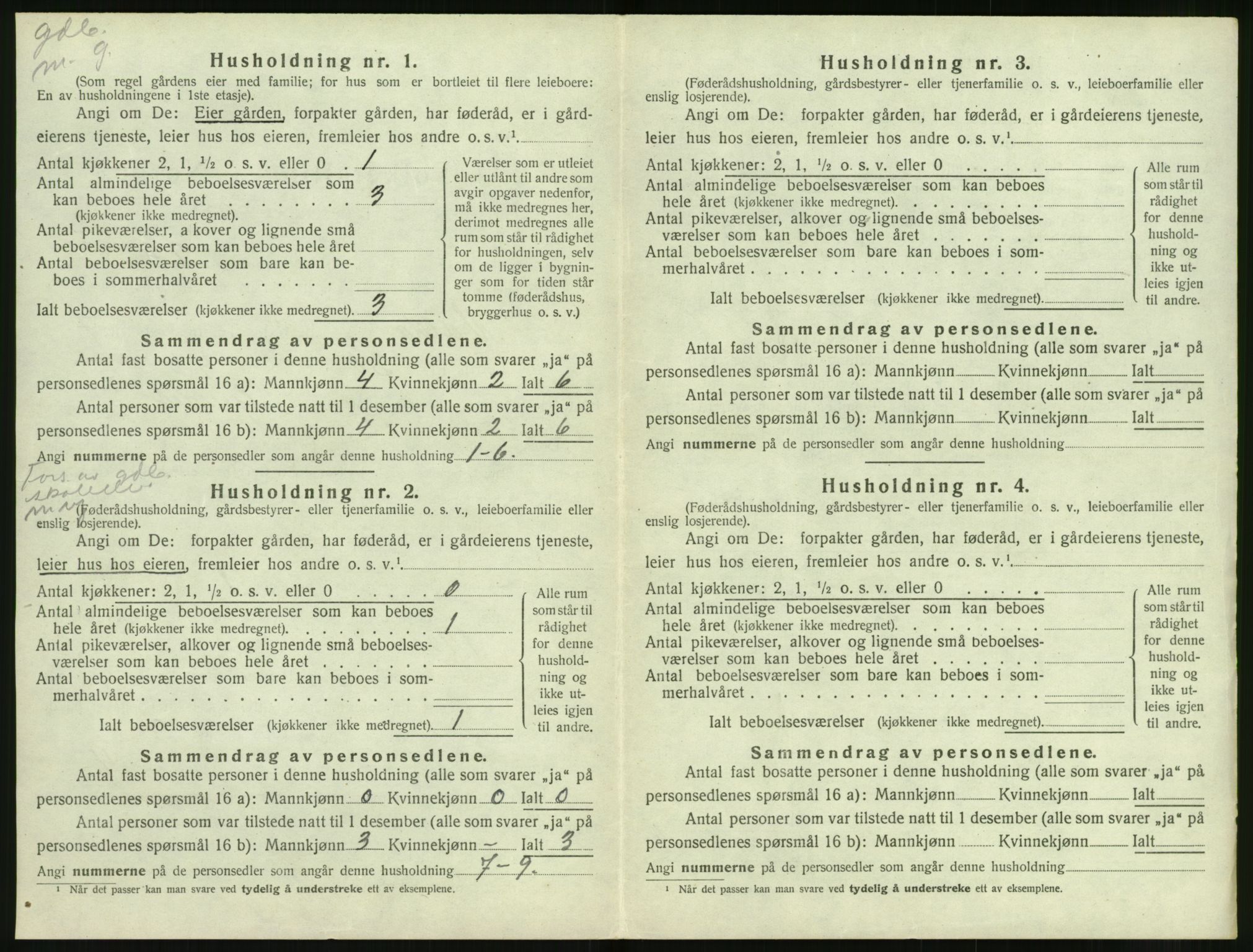 SAT, 1920 census for Volda, 1920, p. 725