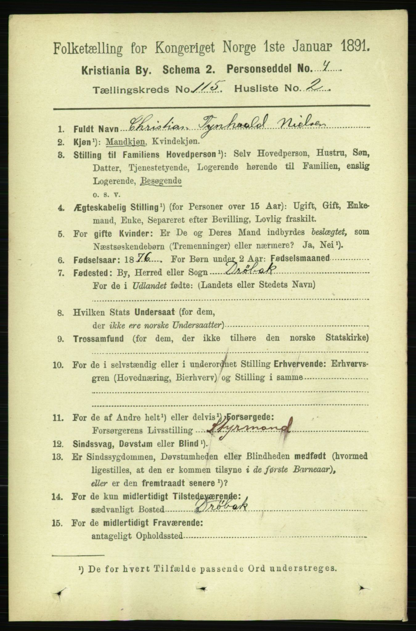 RA, 1891 census for 0301 Kristiania, 1891, p. 61661