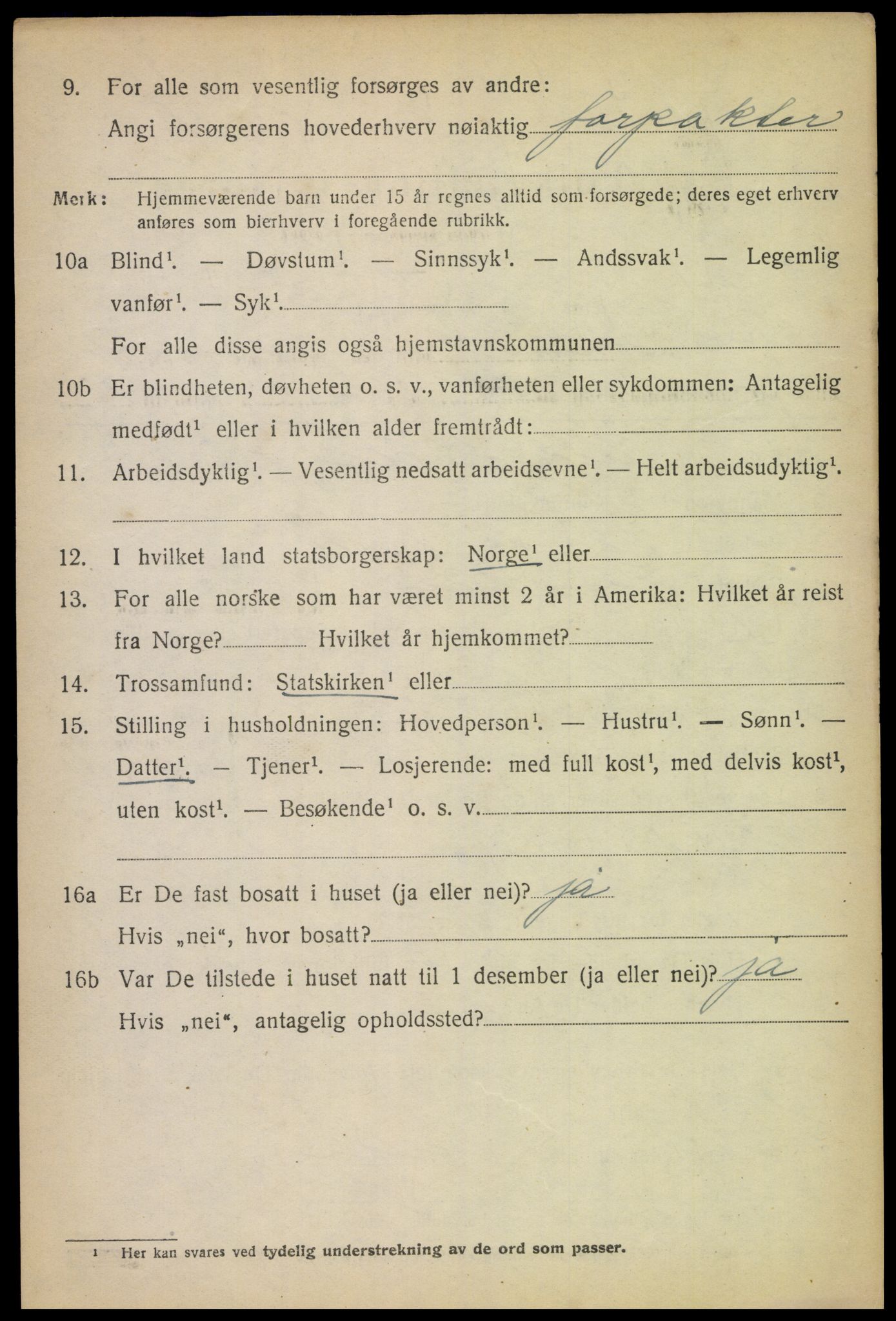 SAK, 1920 census for Randesund, 1920, p. 2285