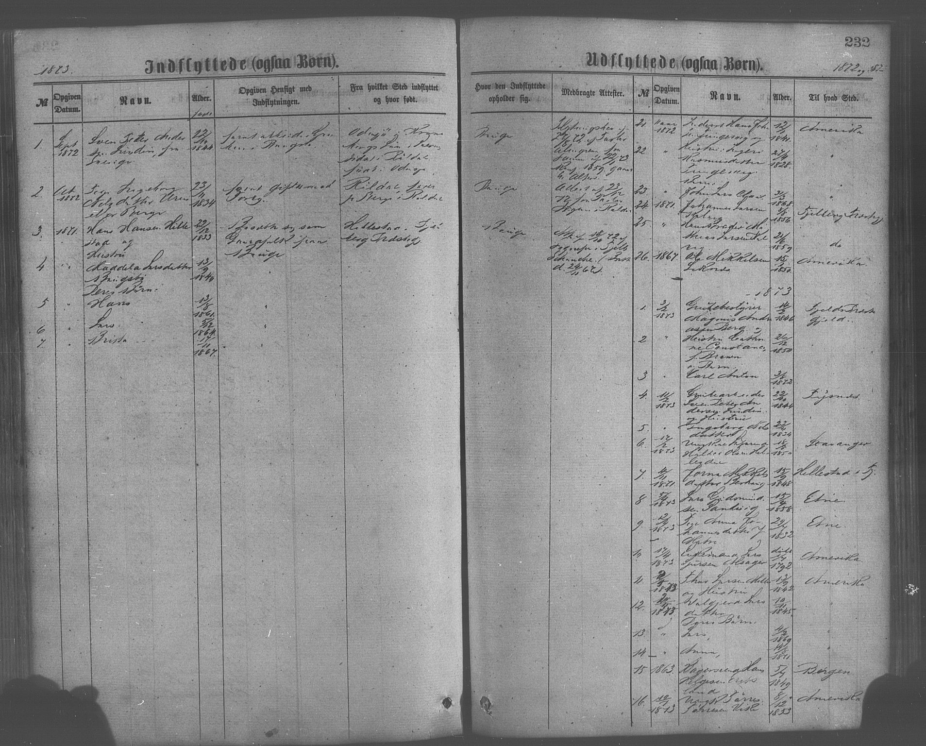 Skånevik sokneprestembete, AV/SAB-A-77801/H/Haa: Parish register (official) no. A 6, 1869-1878, p. 232