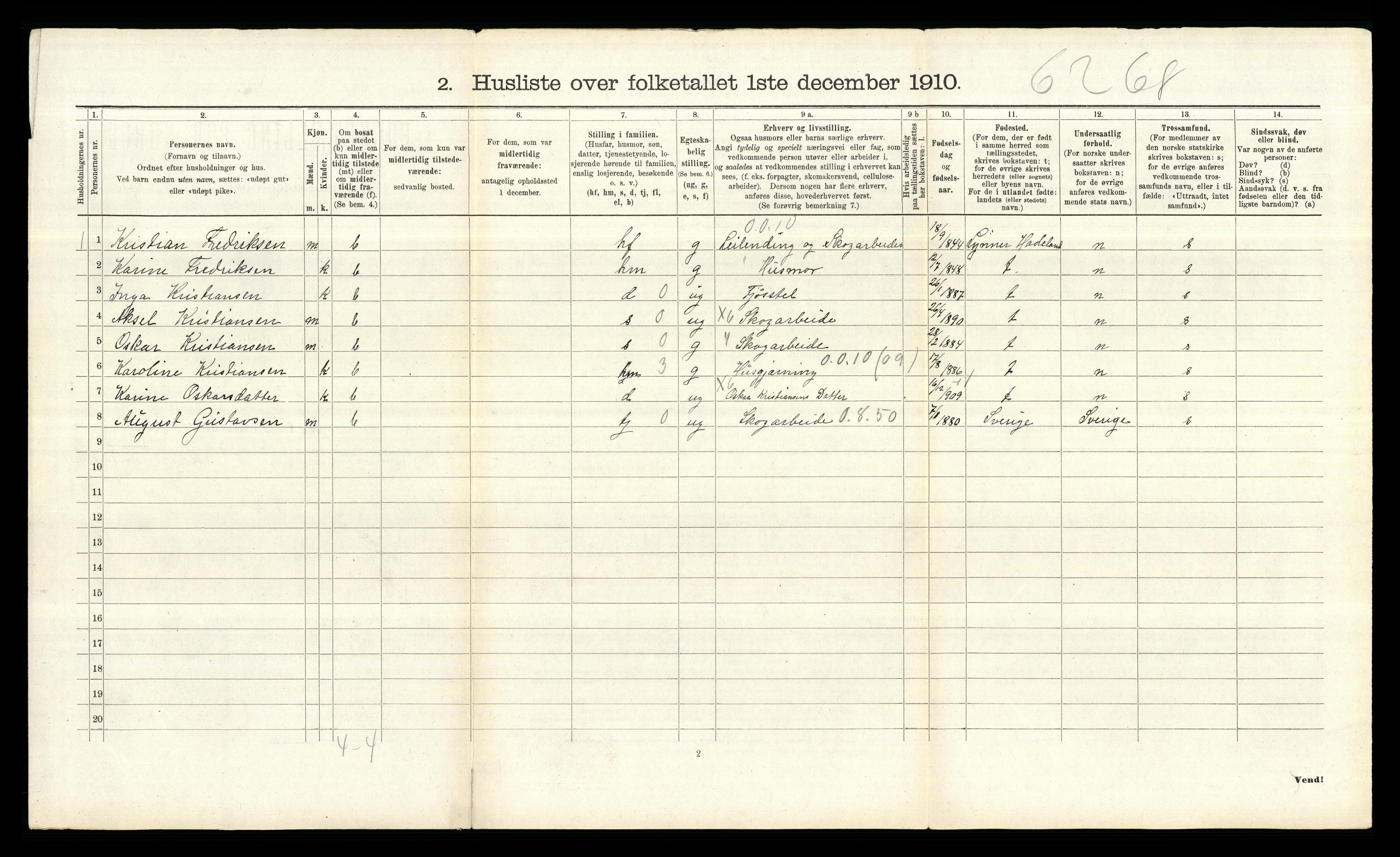 RA, 1910 census for Aker, 1910, p. 2696