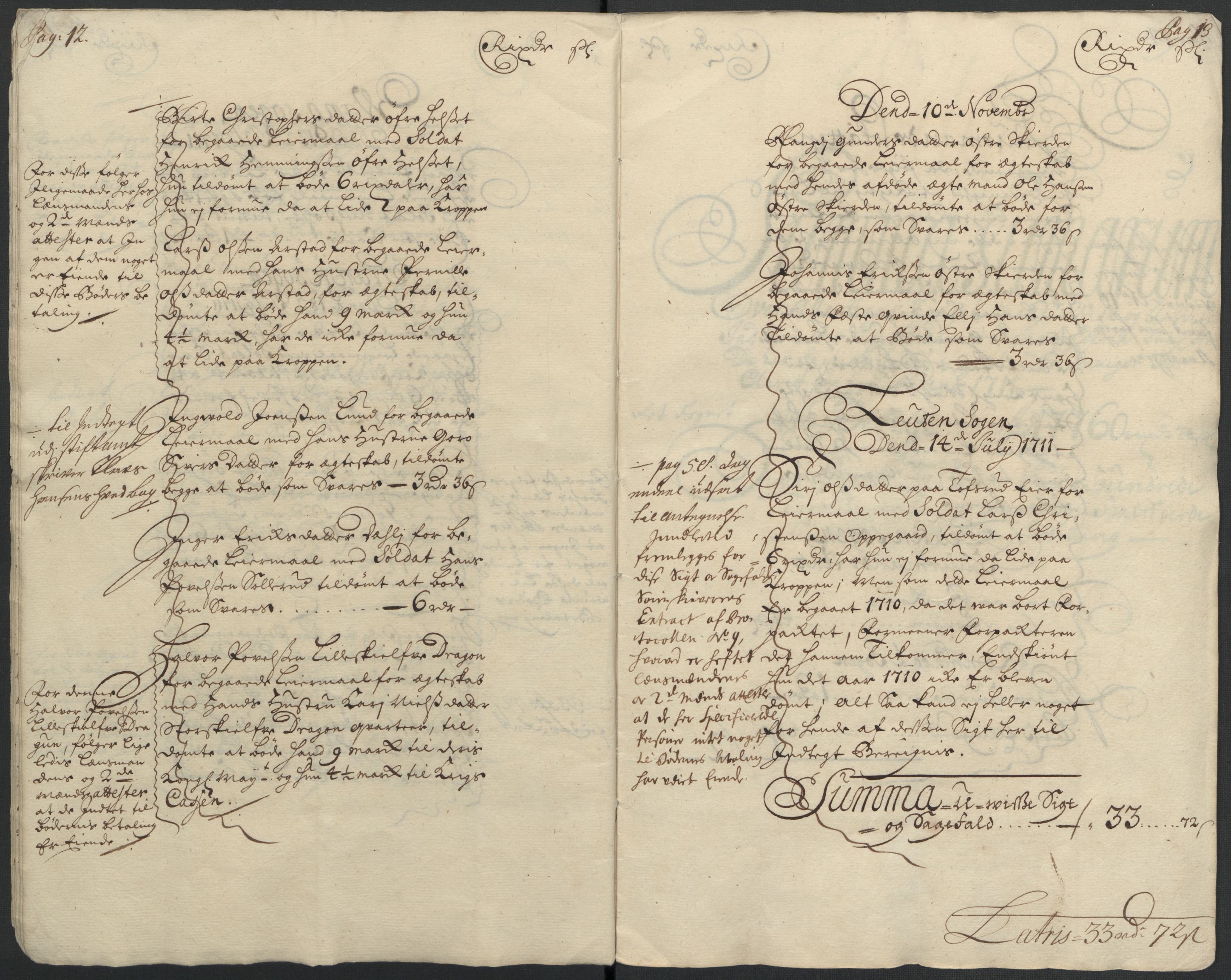 Rentekammeret inntil 1814, Reviderte regnskaper, Fogderegnskap, AV/RA-EA-4092/R16/L1047: Fogderegnskap Hedmark, 1711, p. 10