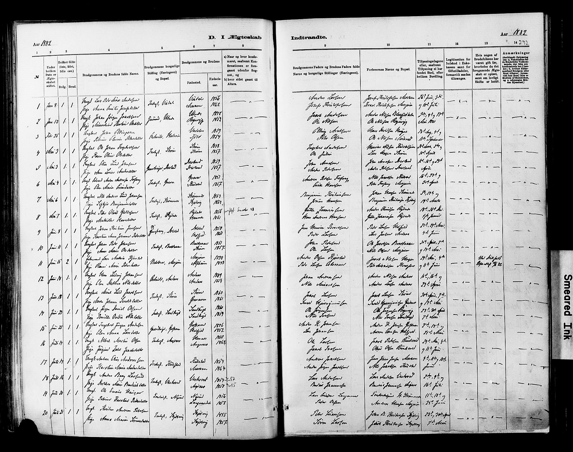 Ministerialprotokoller, klokkerbøker og fødselsregistre - Nordland, SAT/A-1459/820/L0295: Parish register (official) no. 820A16, 1880-1896, p. 292