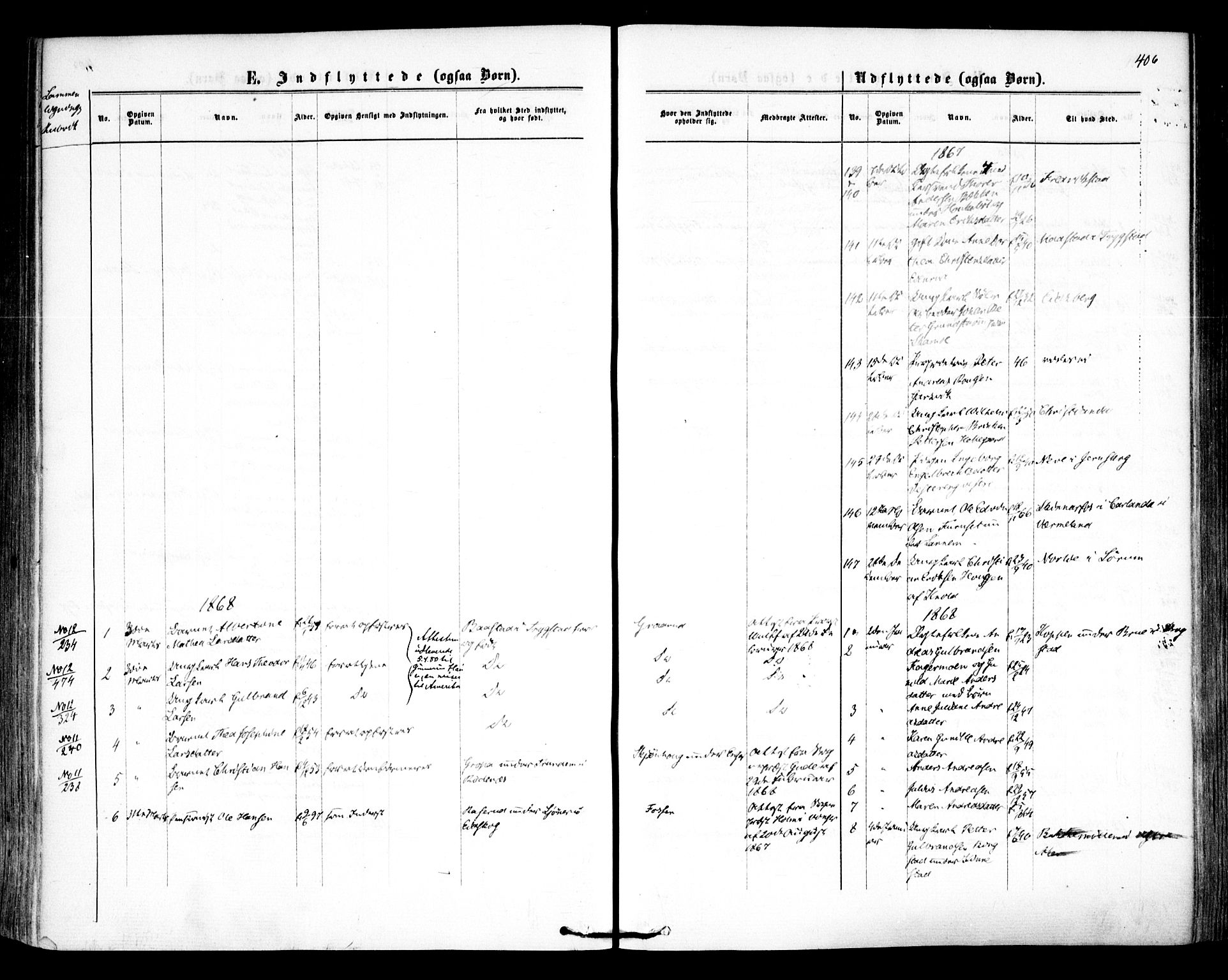 Høland prestekontor Kirkebøker, SAO/A-10346a/F/Fa/L0011: Parish register (official) no. I 11, 1862-1869, p. 406