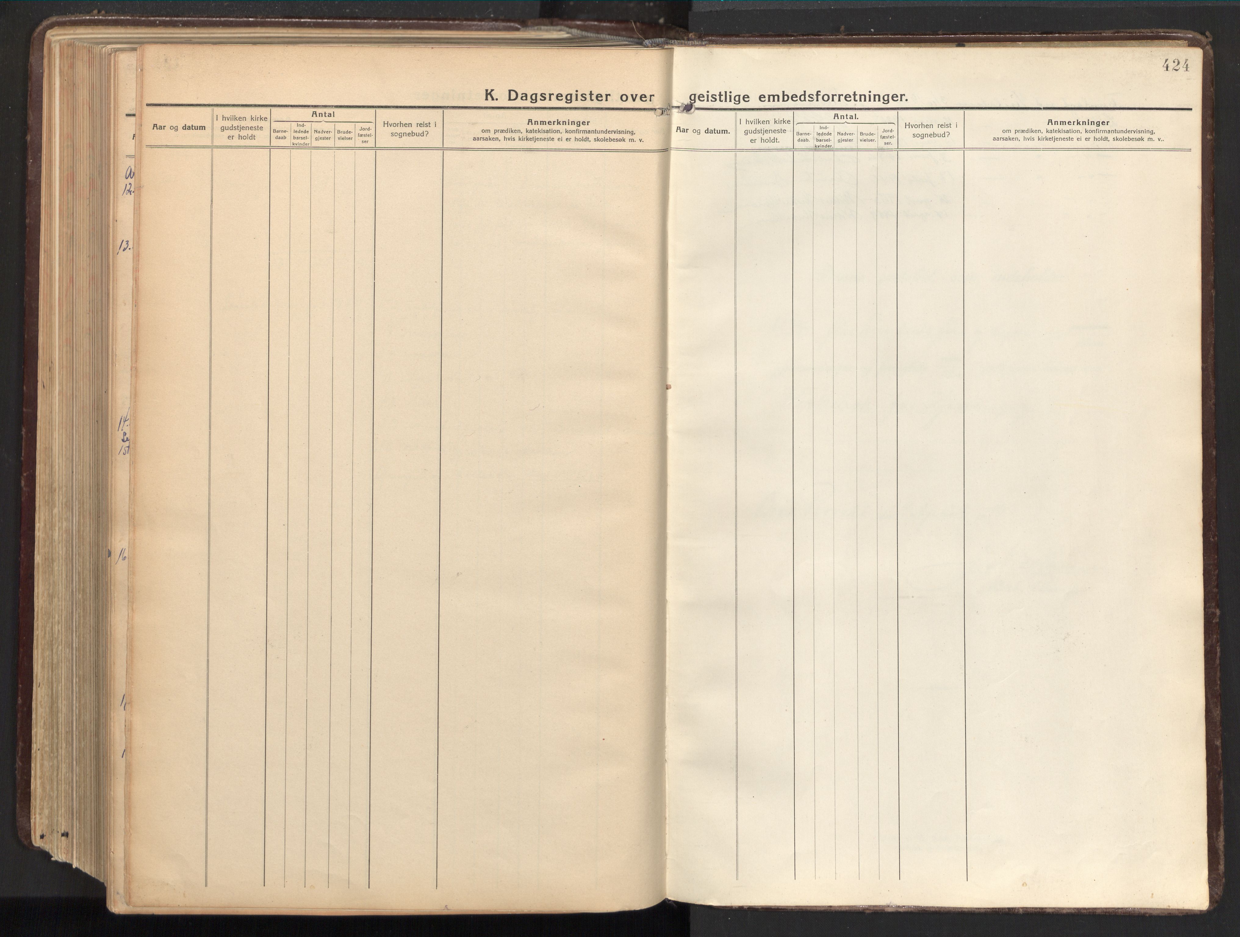 Ministerialprotokoller, klokkerbøker og fødselsregistre - Nordland, AV/SAT-A-1459/803/L0073: Parish register (official) no. 803A03, 1920-1955, p. 424