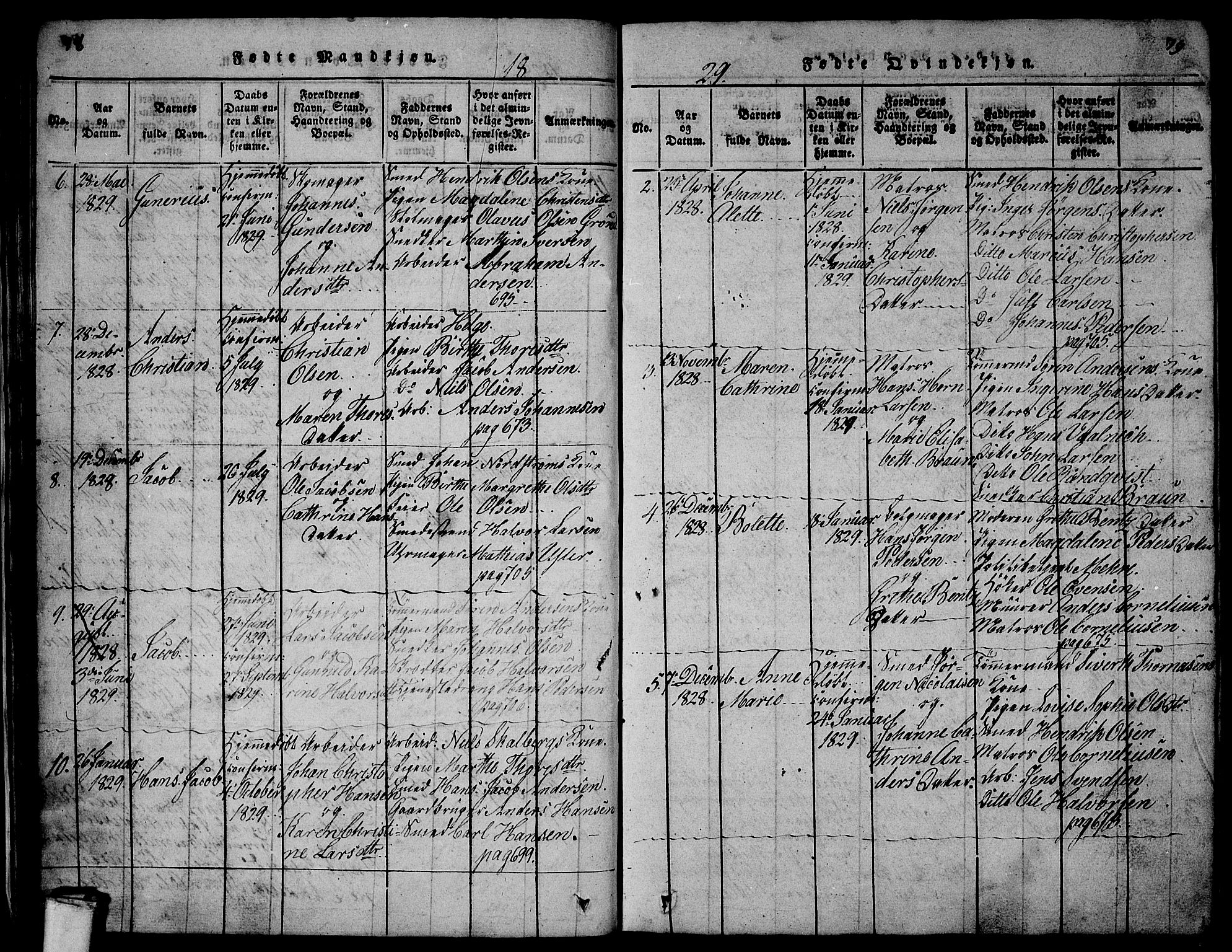 Larvik kirkebøker, AV/SAKO-A-352/G/Gb/L0001: Parish register (copy) no. II 1, 1818-1843, p. 78-79