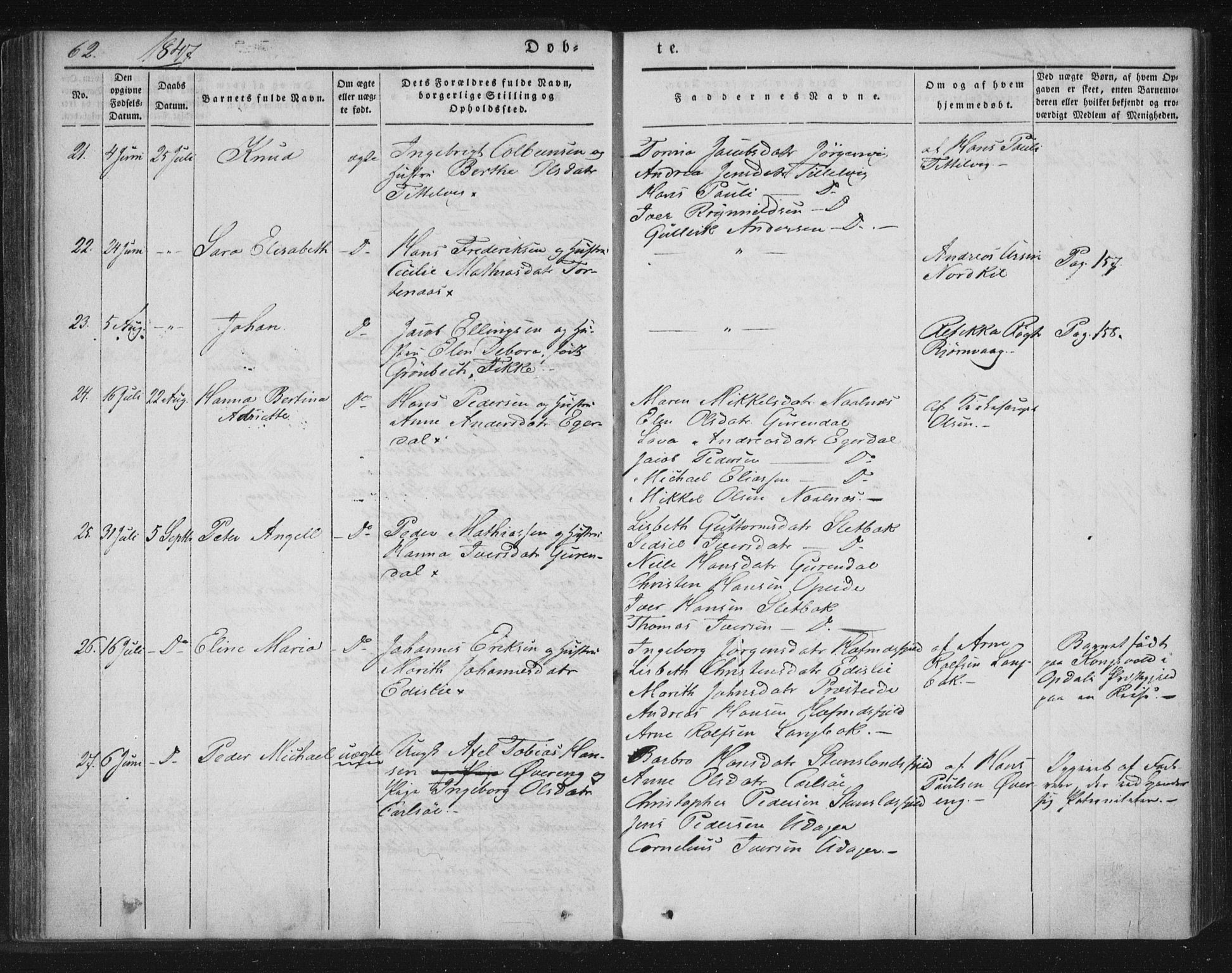 Ministerialprotokoller, klokkerbøker og fødselsregistre - Nordland, AV/SAT-A-1459/859/L0843: Parish register (official) no. 859A03, 1840-1848, p. 62