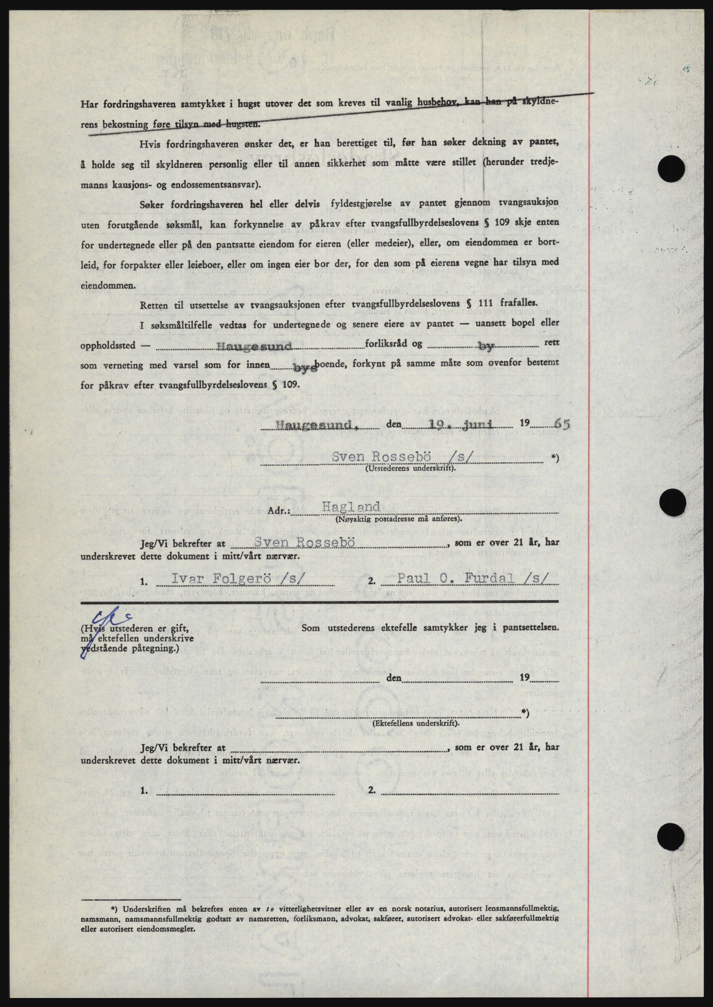 Haugesund tingrett, SAST/A-101415/01/II/IIC/L0053: Mortgage book no. B 53, 1965-1965, Diary no: : 1546/1965